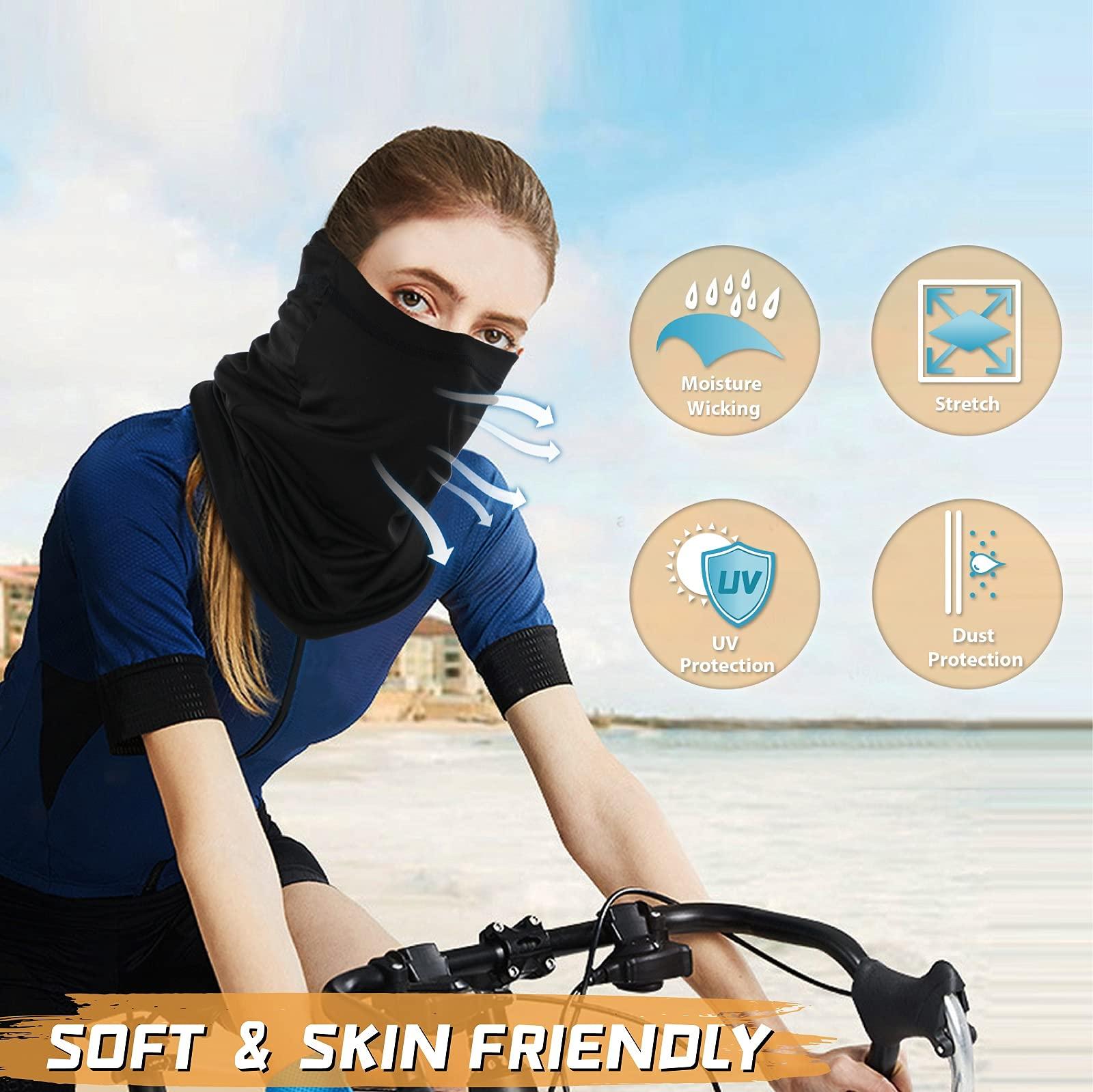 Neck Gaiter Bandana Face Mask: Sun Cooling Scarf Gator Cover Head for Men Women - Image 4