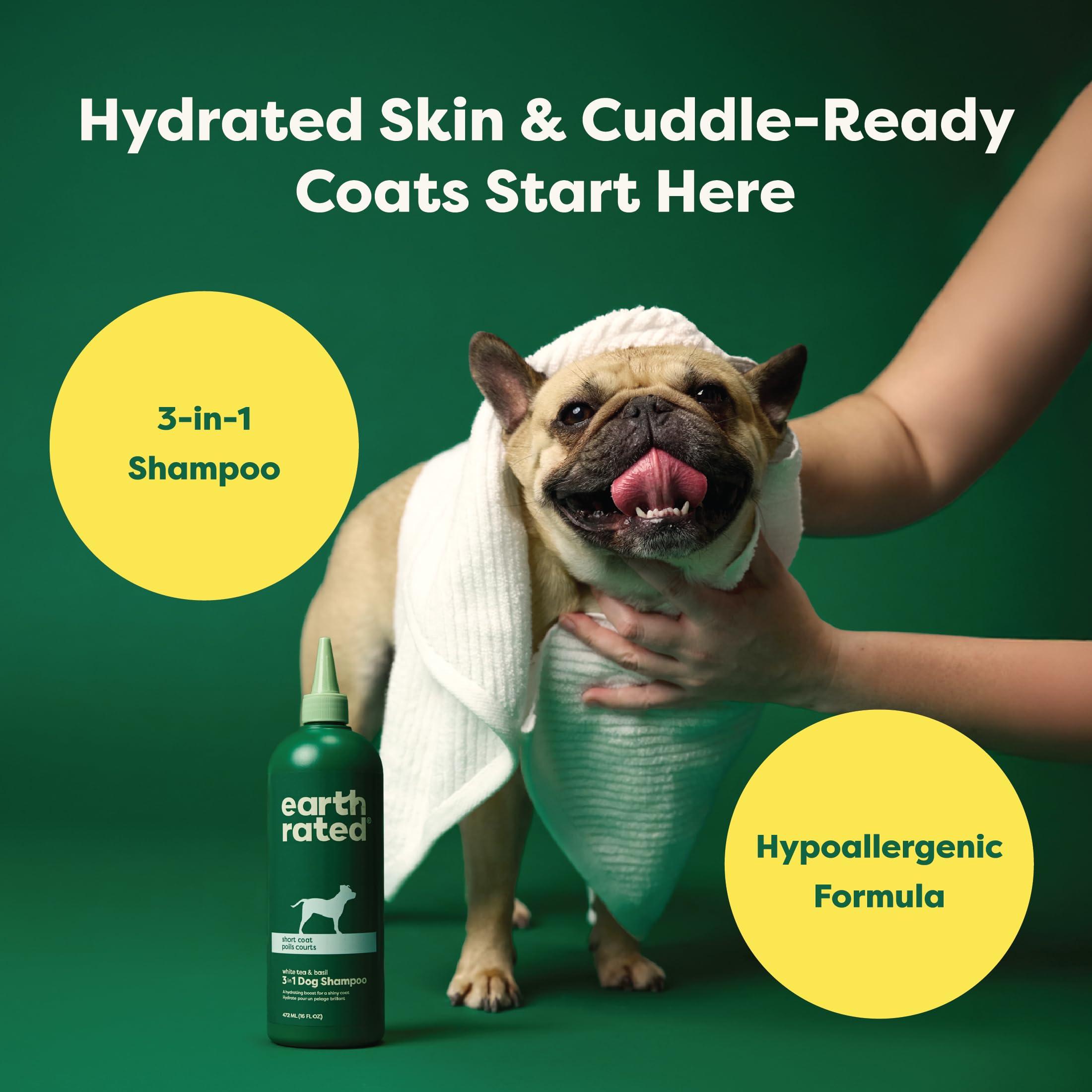 Earth Rated 3-in-1 Soothing Dog Shampoo and Conditioner, Deodorizing Oatmeal Shampoos for Dogs and Puppies, Great for Smelly Pets, White Tea and Basil Scent, 16 oz - Image 2