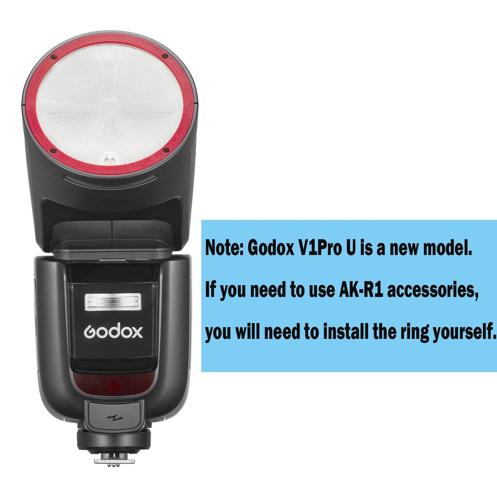 Godox V1 V1Pro C Flash for Canon Camera TTL Speedlight, 1/8000 HSS 500 Full Power Flashes, 1.3s Recycle Time, 2.4G Wireless with External Flash SU-1 for Canon EOS Cameras (Godox V1ProC USA Version) - Image 2