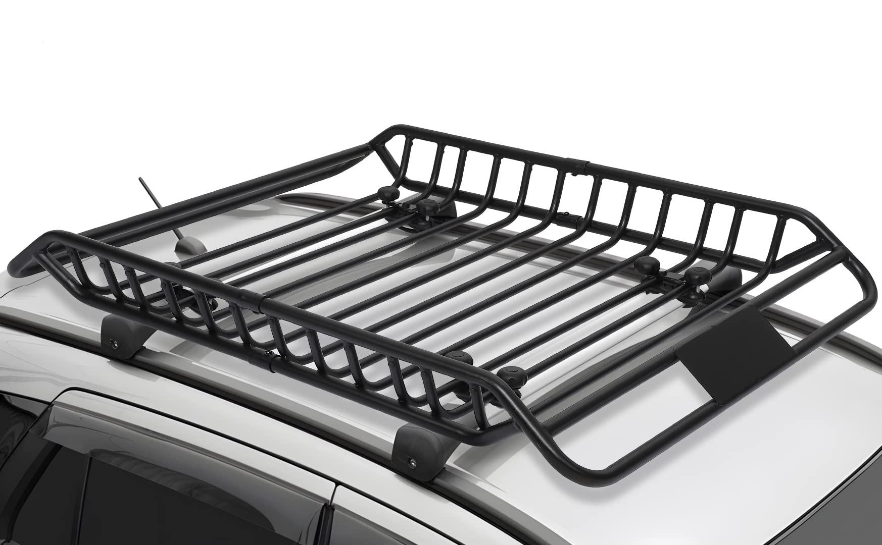 GARVEE Roof Rack Basket, 50" Rooftop Cargo Carrier Basket with 220 LBS Weight Capacity, Car Top Luggage Holder Carrier Basket for SUV, Truck - Image 1