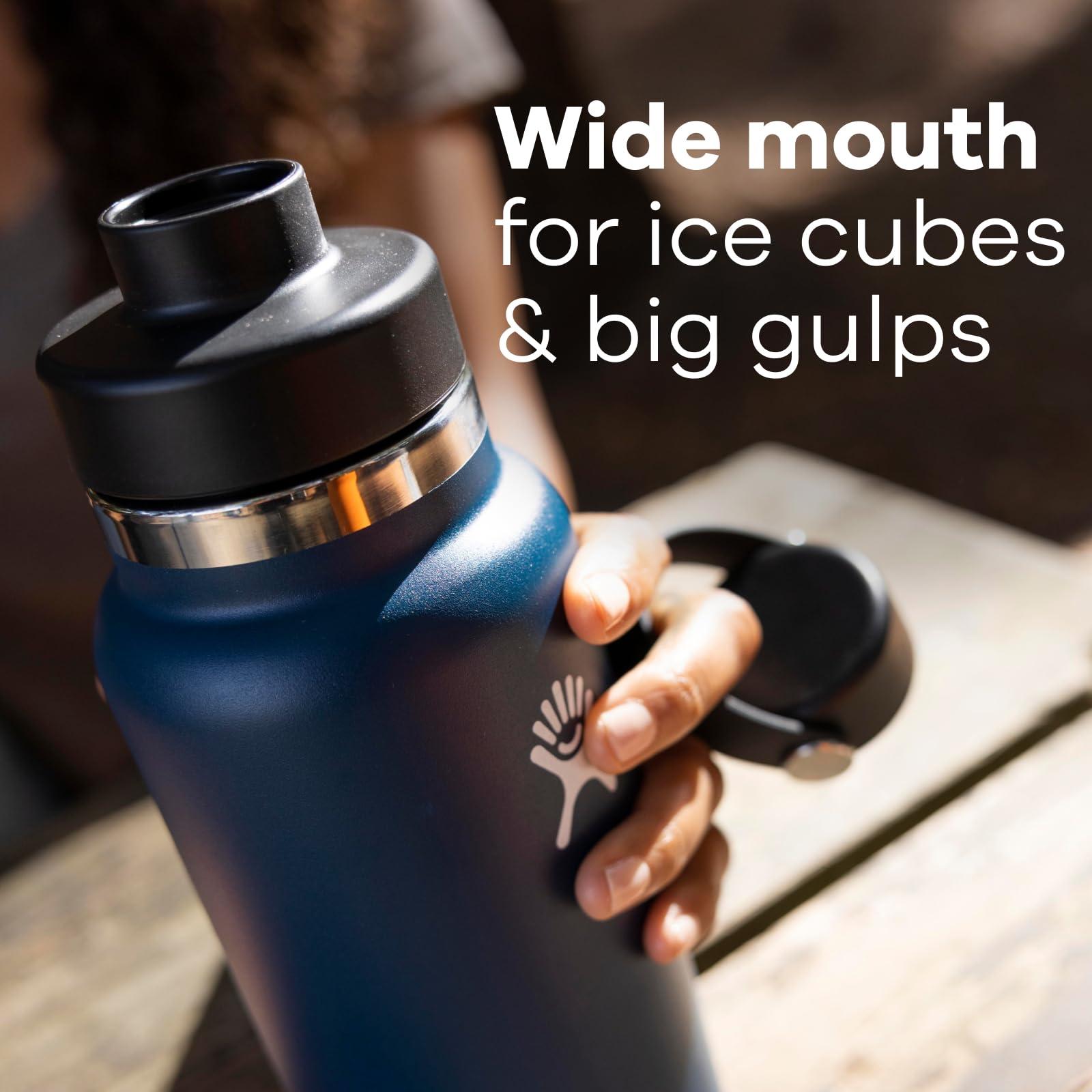 Hydro Flask 24 Oz Wide Mouth Chug Cap Water Bottle - insulated stainless steel with leakproof closeable lid for cold water drinks, sports, travel, car and school in Moonshadow - Image 6