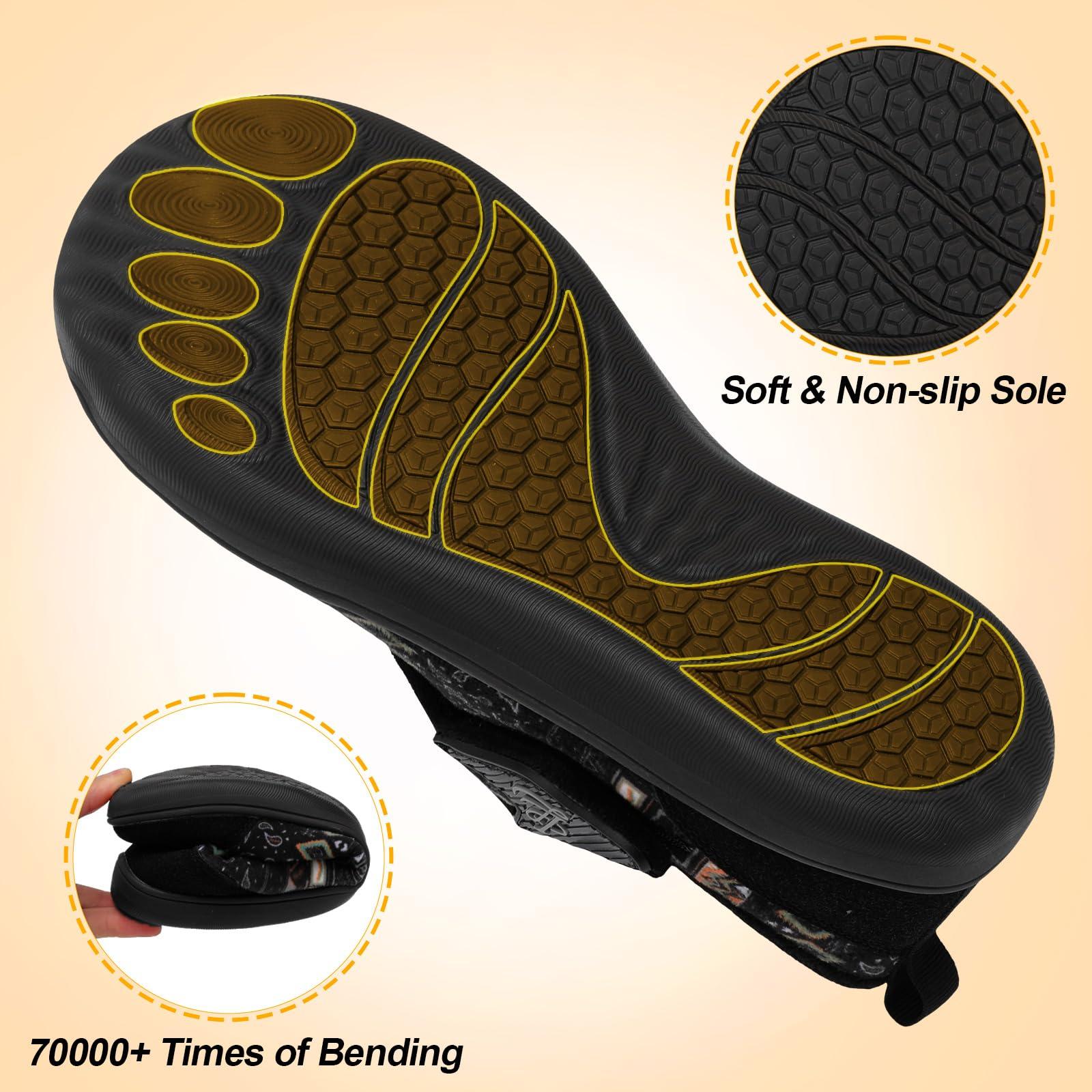 LeIsfIt Womens Slippers Wide Diabetic Shoes Adjustable Arthritis Edema House Shoes Indoor Outdoor Slippers - Image 4