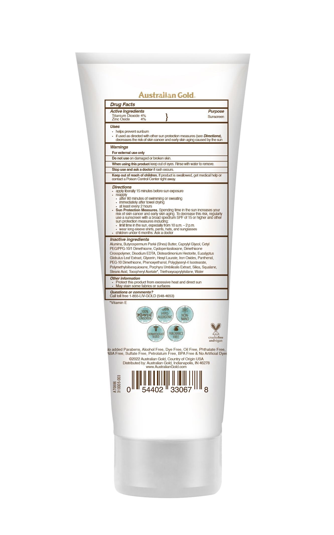 Australian Gold Botanical SPF 50 Tinted Mineral Sunscreen for Face, Non-Chemical BB Cream, Water-Resistant, Matte Finish, For Sensitive Facial Skin, Medium to Tan Skin Tones, 3 FL Oz - Image 3
