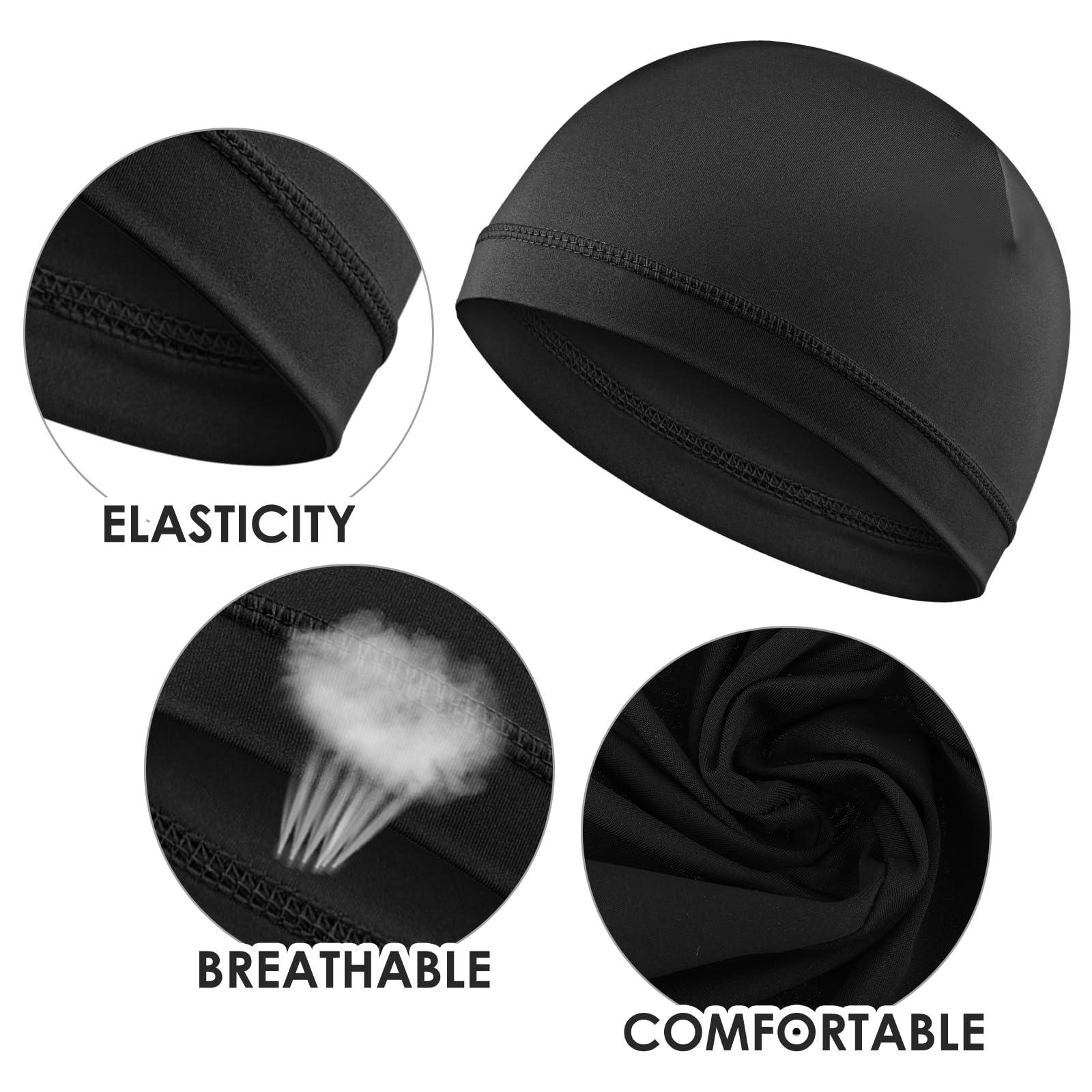 COMNICO 2 Pcs Men Skull Caps Beanie Multifunctional Sleep Hats Breathable Headwear Sweat Absorbent Liner Cap for Men Women - Image 4
