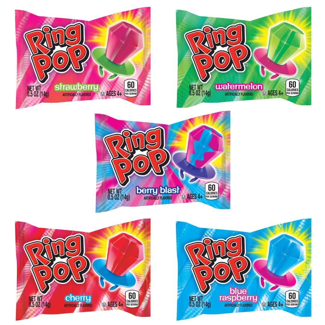 Ring Pop Lollipops - Bulk Candy Individually Wrapped Suckers Variety Party Pack- 50 Count w/ Assorted Flavors - Hard Candy for Party Favors, Kids & Goodie Bags - Image 6