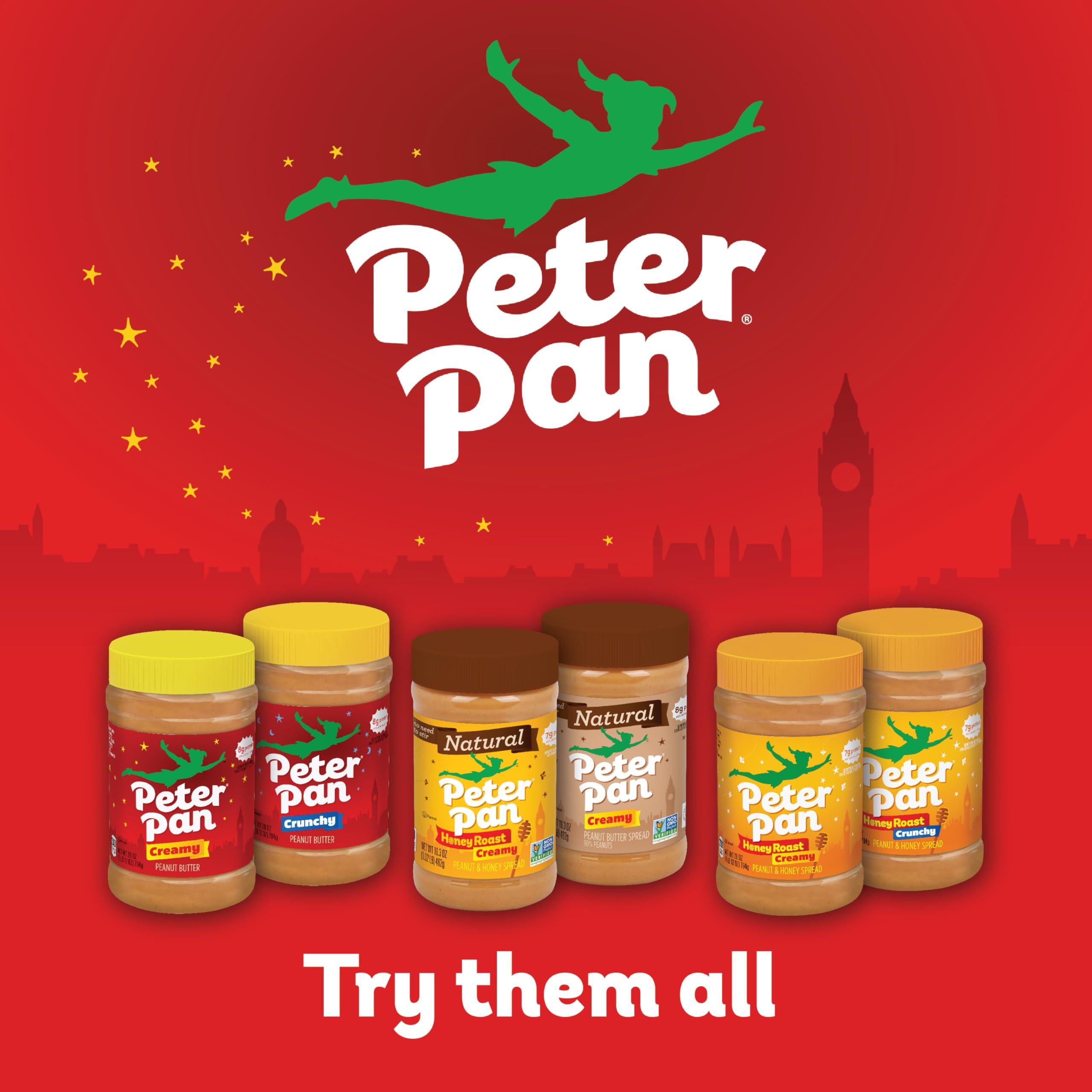 Peter Pan Creamy Peanut Butter, Made with Roasted Peanuts, Great for Peanut Butter and Jelly Sandwiches and Peanut Butter Snacks, Gluten Free Peanut Butter, 16.3 OZ Jar (Pack of 12) - Image 6