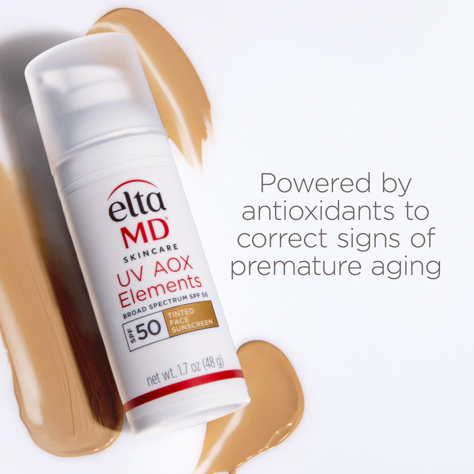 EltaMD UV AOX Elements Tinted Mineral Face Sunscreen Lotion, Tinted Moisturizer for Face SPF 50 with Antioxidants, For Dry Sensitive Skin 1.7 oz Pump - Image 7