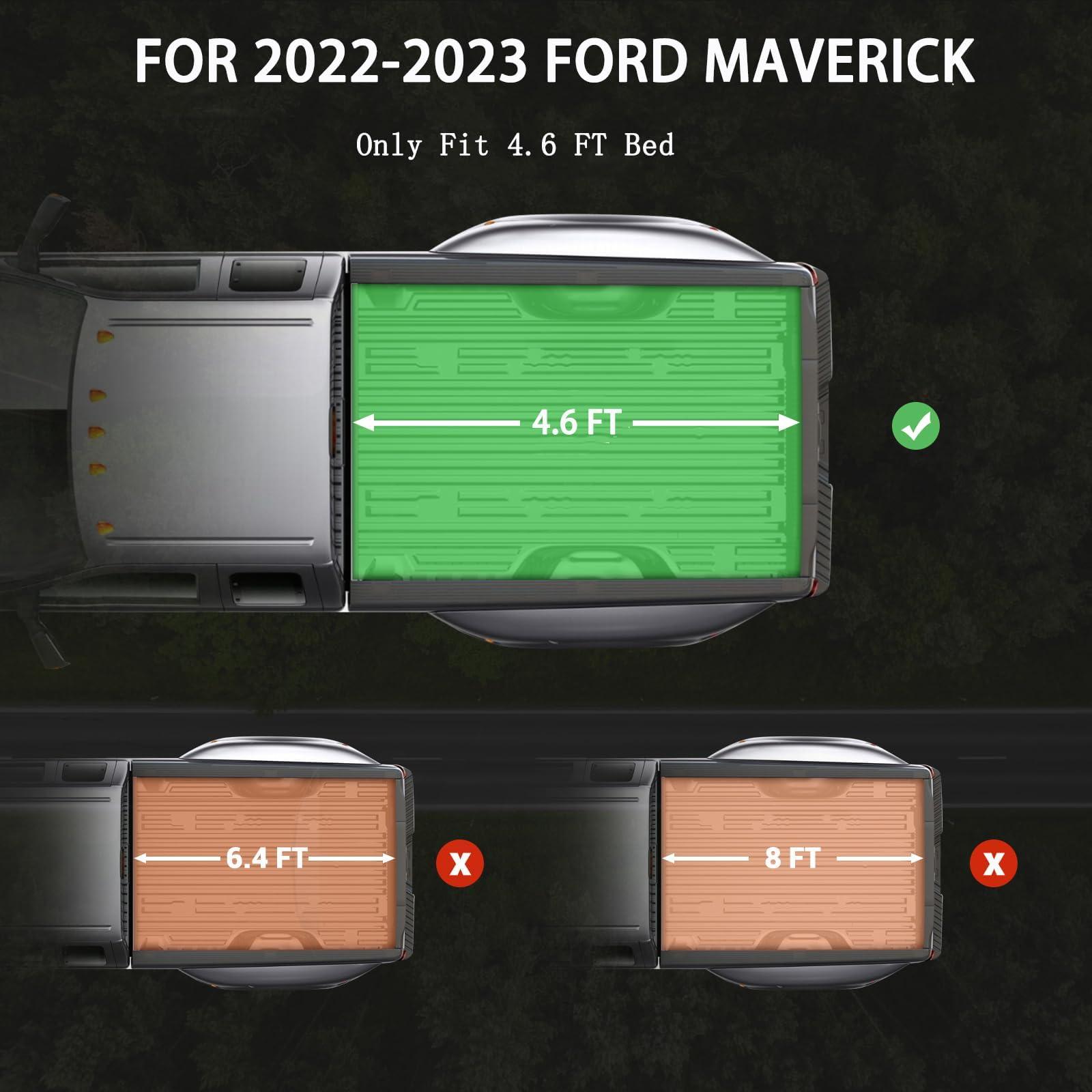 Soft Trifold Bed Cover Compatible with Maverick 2022-2024,4.6ft Truck Tonneau Covers for 2020 2023 2024 Maverick,Pickup Truck Bed Cover for Protect Truck Bed - Image 2