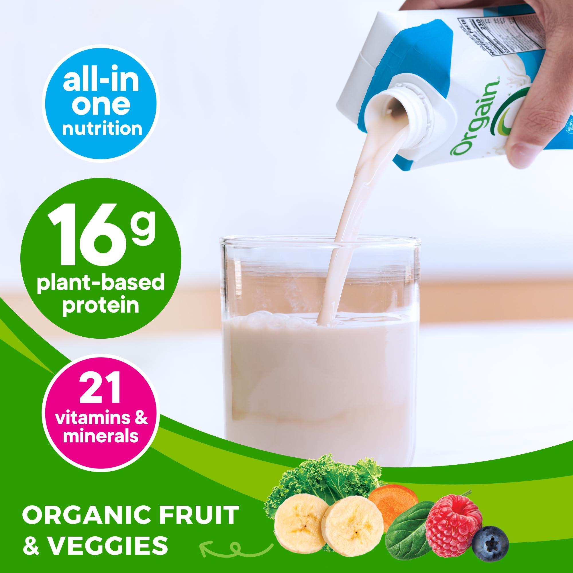 Orgain Organic Nutritional Vegan Protein Shake, Vanilla Bean - 16g Plant Based Protein, Meal Replacement, 21 Vitamins & Minerals, Fruits & Vegetables, Gluten Free, Non-GMO, 11 Fl Oz (Pack of 12) - Image 3