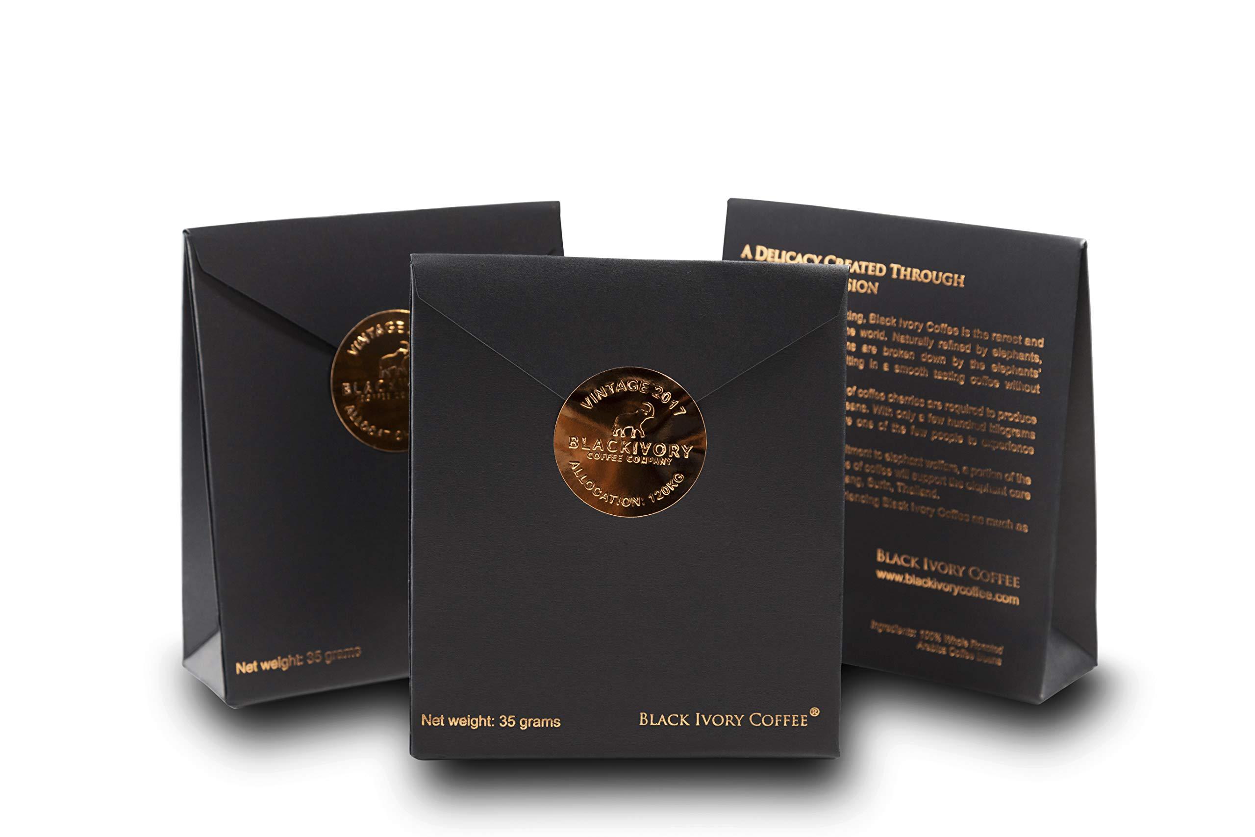 Black Ivory Coffee – World’s Rarest, Naturally Refined by Elephants | Luxury Gift Set | 3 x 40g (4.2 oz Total)