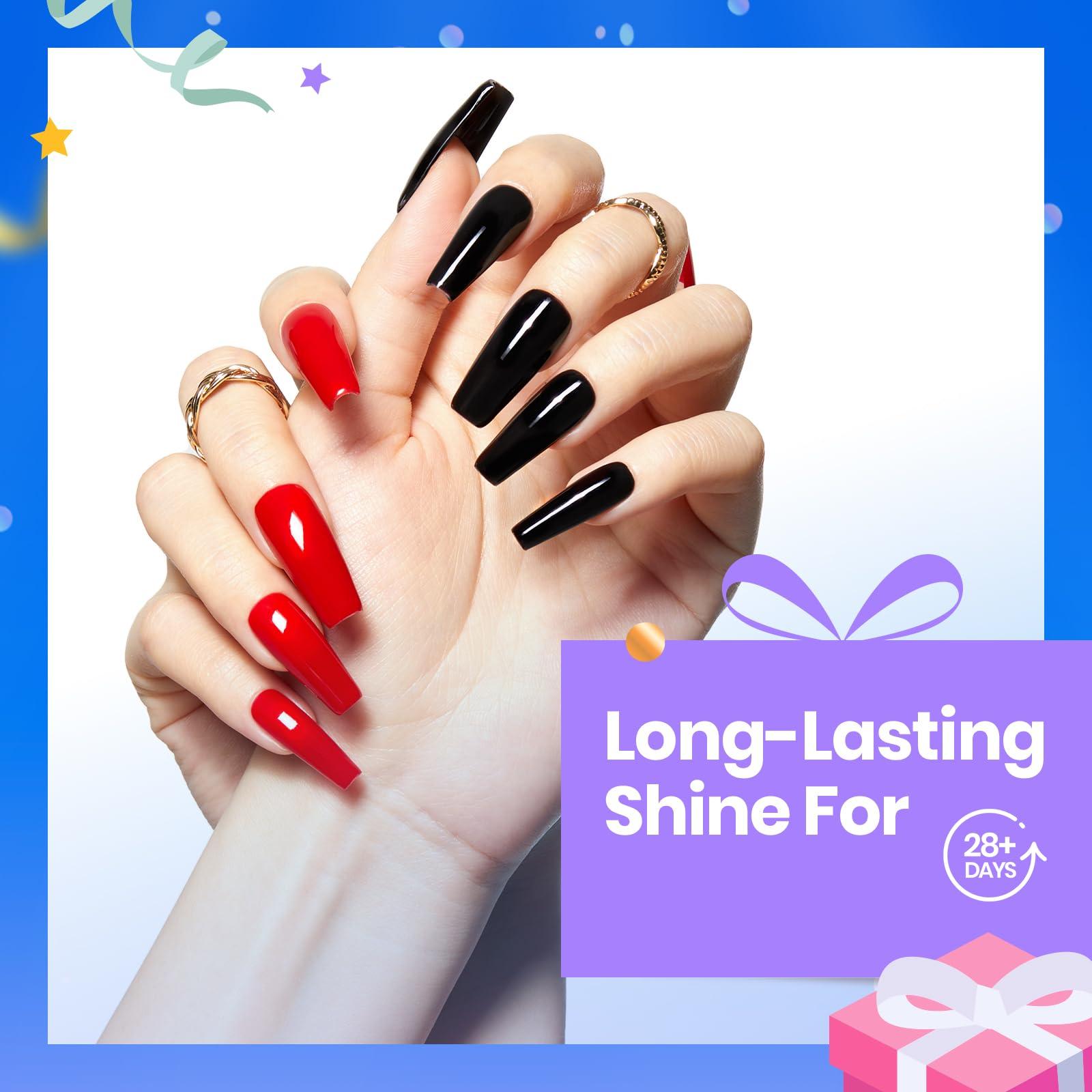 beetles Gel Polish 2Pcs 15ml No Wipe Top Coat Gel Nail Polish High Gloss Shiny Long-Lasting Clear Gel Top Coat, Soak Off Nail Lamp, Home DIY Professional Manicure and Nail Salon - Image 5