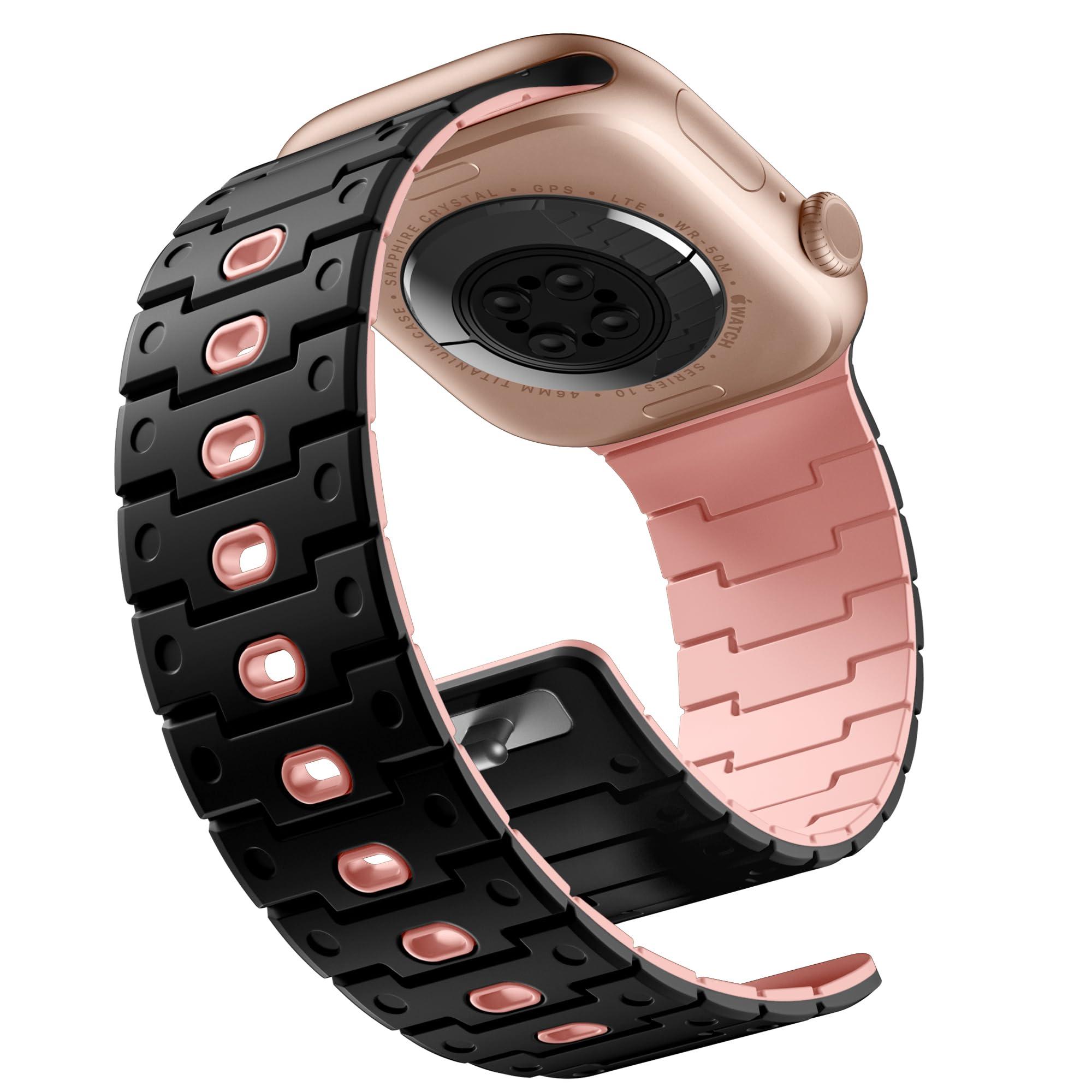 Bandletic Nylon Strap + Magnetic Silicone Watch Band Compatible with Apple Watch Strap Ultra/Ultra 2 49mm 46mm 45mm 44mm 42mm for iWatch Series SE/Ultra/Ultra 2/Series 9 8 7 6 5 4 3 2 1 - Image 7