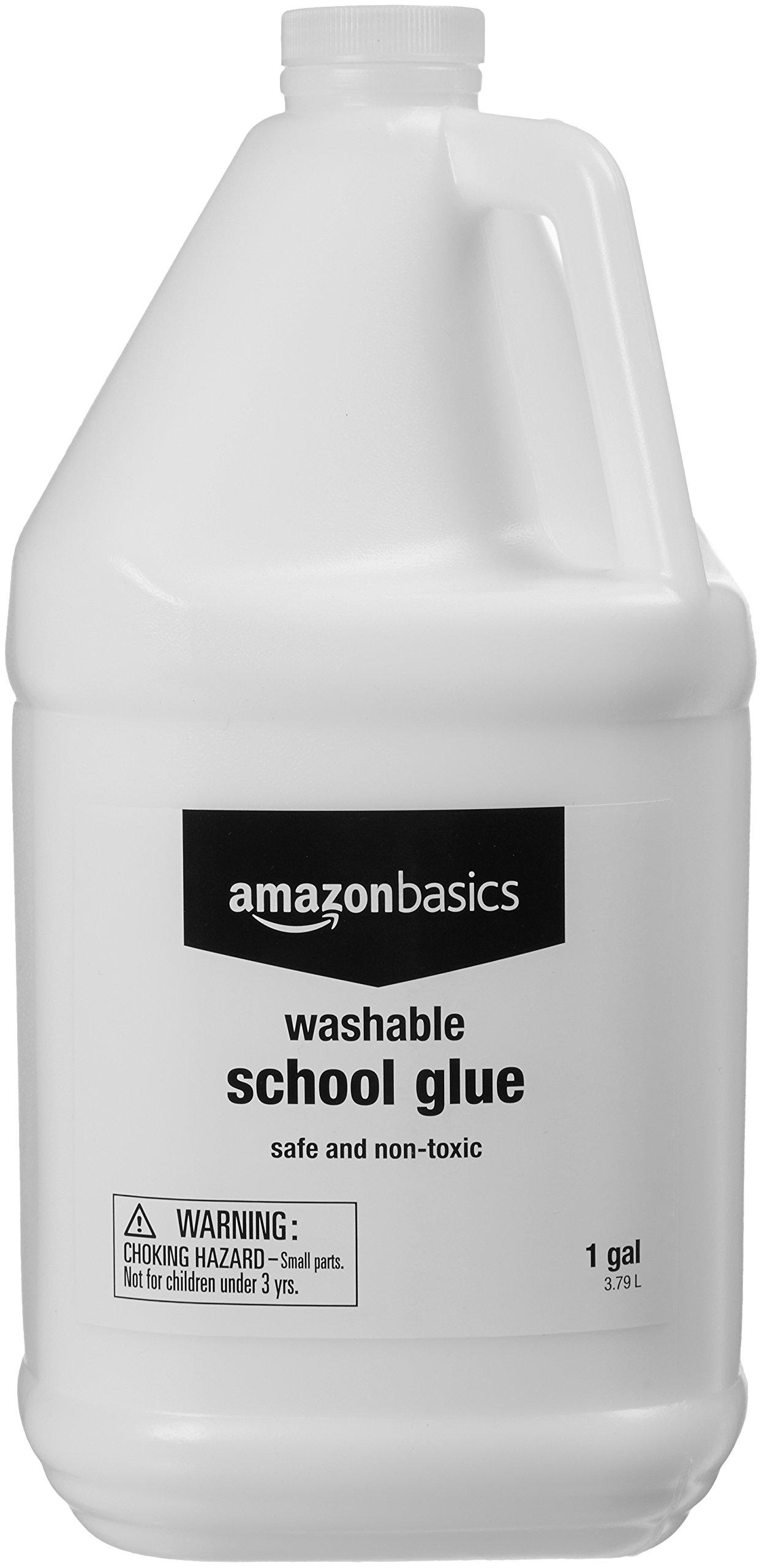 Amazon Basics All Purpose Washable School Craft Liquid Glue for Making Slime, 1 Gallon, White, Single Pack