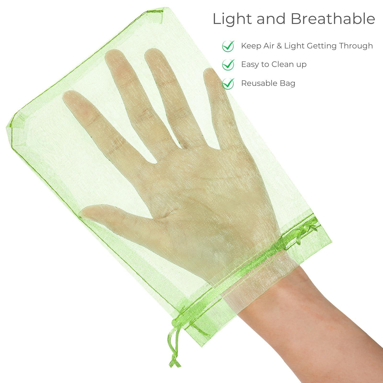 Tlence 150 PCS Fruit Protection Bags, 6 x 8 Inch Fruit Cover Mesh Bag, Garden Netting Bags with Drawstring, Reusable Barrier Bags for Plant Flower Mango, Protect Plants from Birds Squirrels, Green - Image 6