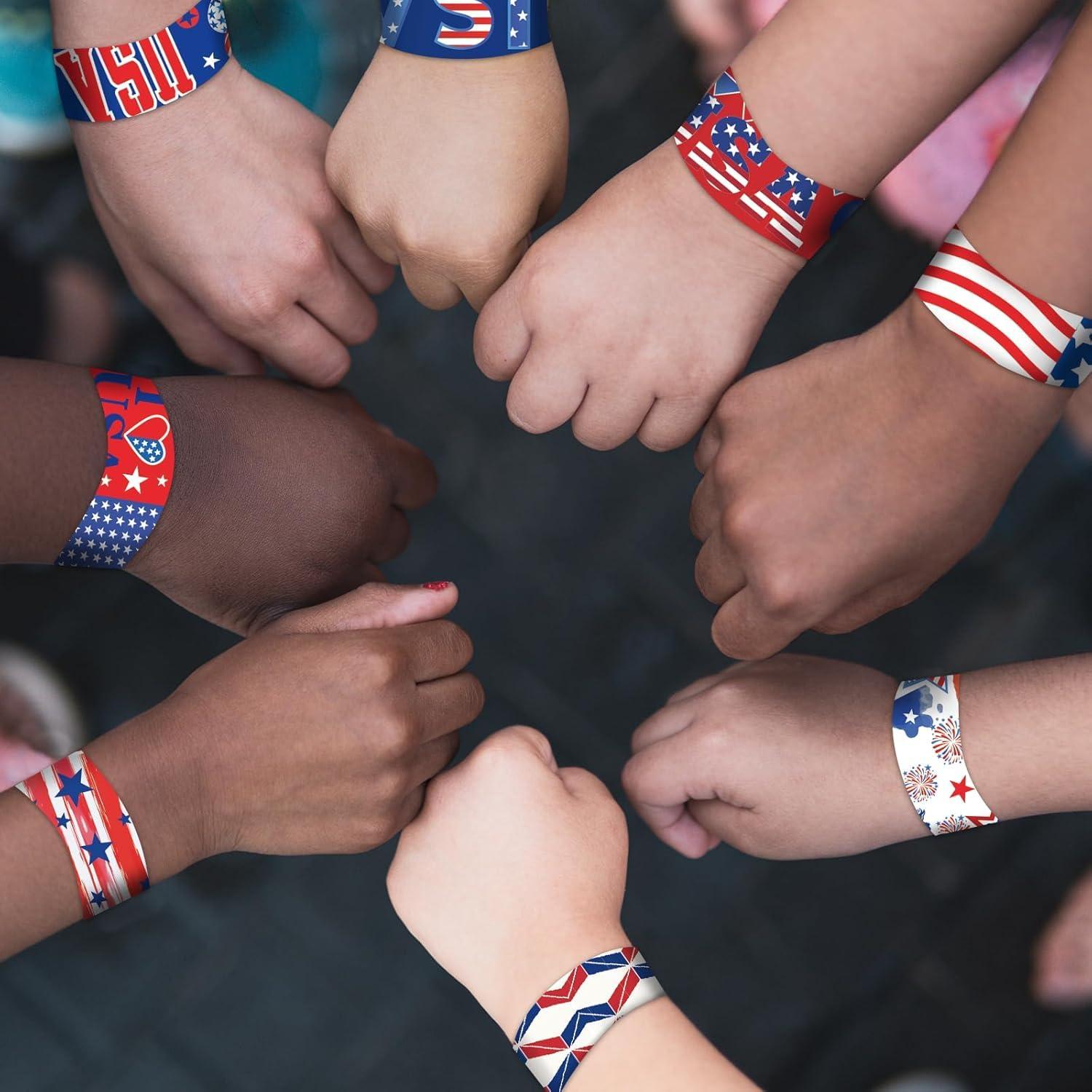 【12 Patterns 36PCS】 4th of July Slap Bracelets Bulk 4th of July Accessories Patriotic Party Favors Parade Throws Fourth of July Party Supplies Toys Gifts USA Accessories Fourth of July Deals - Image 5