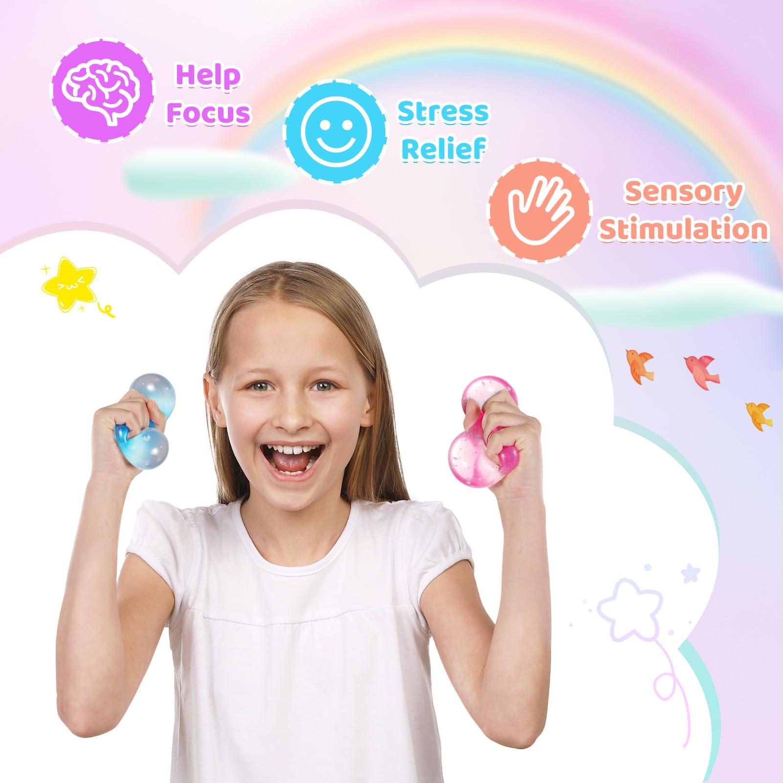APLIST Squishy Fidget Toys Stress Cube, 4 Pack Ice Cube Squeeze Balls, Gel Goo Filled Sensory Anxiety Relief Item for Kids Adults Children Teens, Quiet Fidgets for Classroom, Calming Toys for ADHD - Image 4