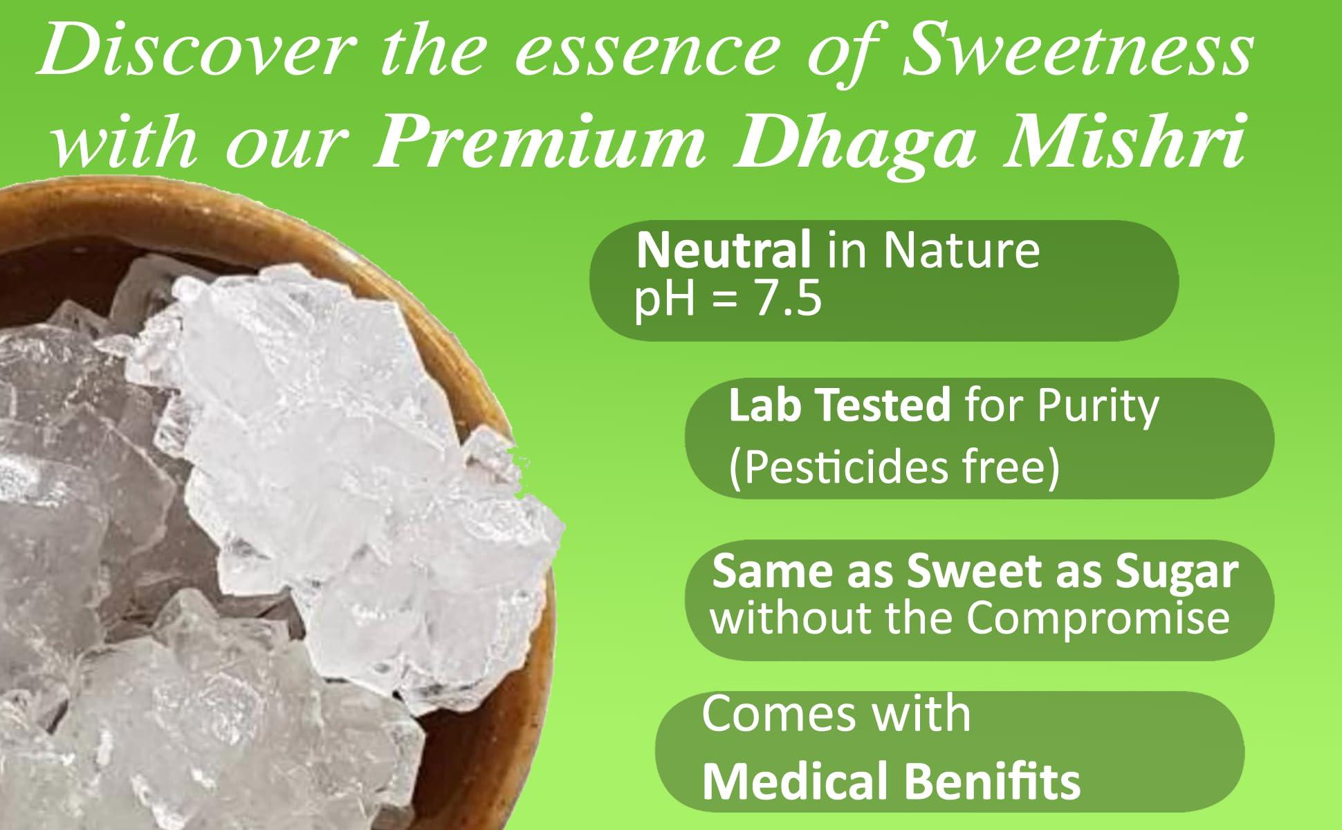 Generic Dhaga Mishri, Pure Rock Sugar Thread Crystals, 200gm Clear Rock Candy Crystals, For Sweets Pooja Puja & Prasad, Fresh Sugar Crystals, White Mishri Rock - Image 3