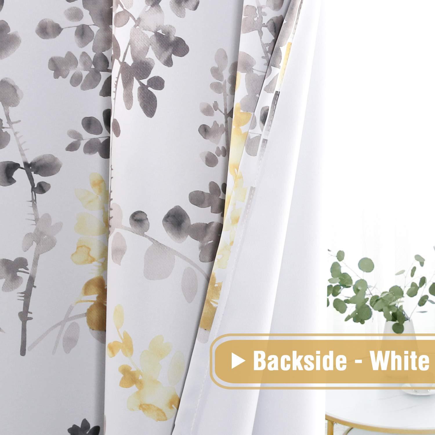 H.VERSAILTEX Curtains for Bedroom Room Darkening Curtains 84 Inch Length 2 Panels Set Thermal Insulated Drapes for Living Room Vintage Classical Floral Pattern Window Treatments, Grey and Yellow - Image 8