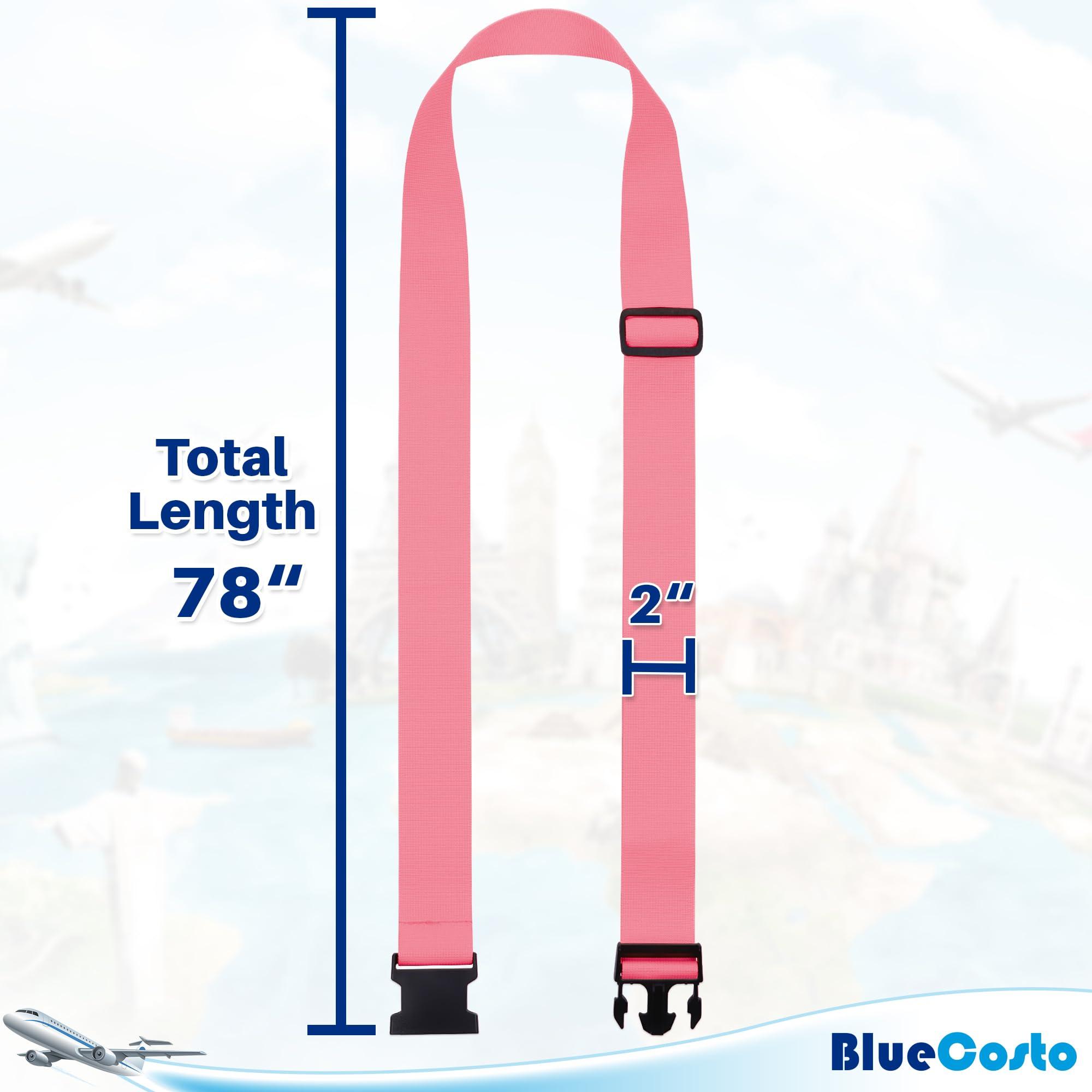 Luggage Straps for Suitcases - TSA Approved - Pink, 4 PK - Premium Nylon Belts for Suitcase, Briefcase & Travel Bag - Adjustable Strap Length 46" - 78" - Image 8