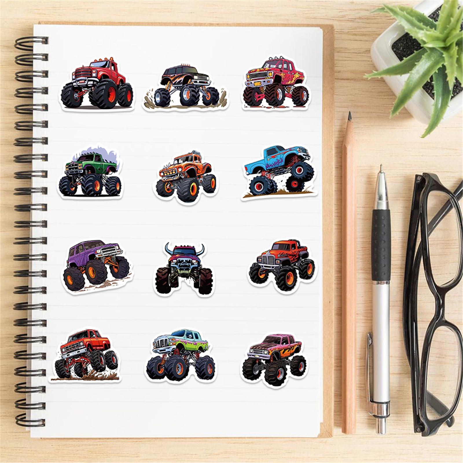 50PCS Monster Truck Stickers - Monster Truck, Car, Bike & More - Waterproof, Cool Gifts for Kids - Image 4