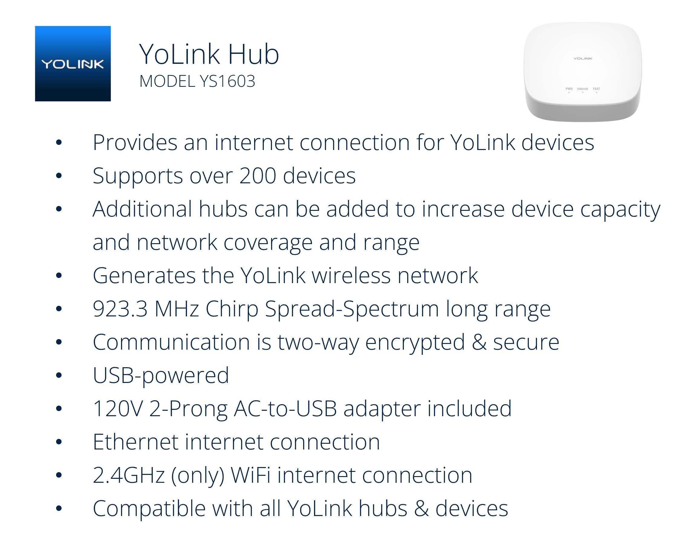 YoLink Smart Home Starter Kit: Hub & Water Leak Sensor 4-Pack, SMS/Text, Email & Push Notifications, LoRa Up to 1/4 Mile Open-Air Range, w/Alexa, IFTTT, Home Assistant - Image 3