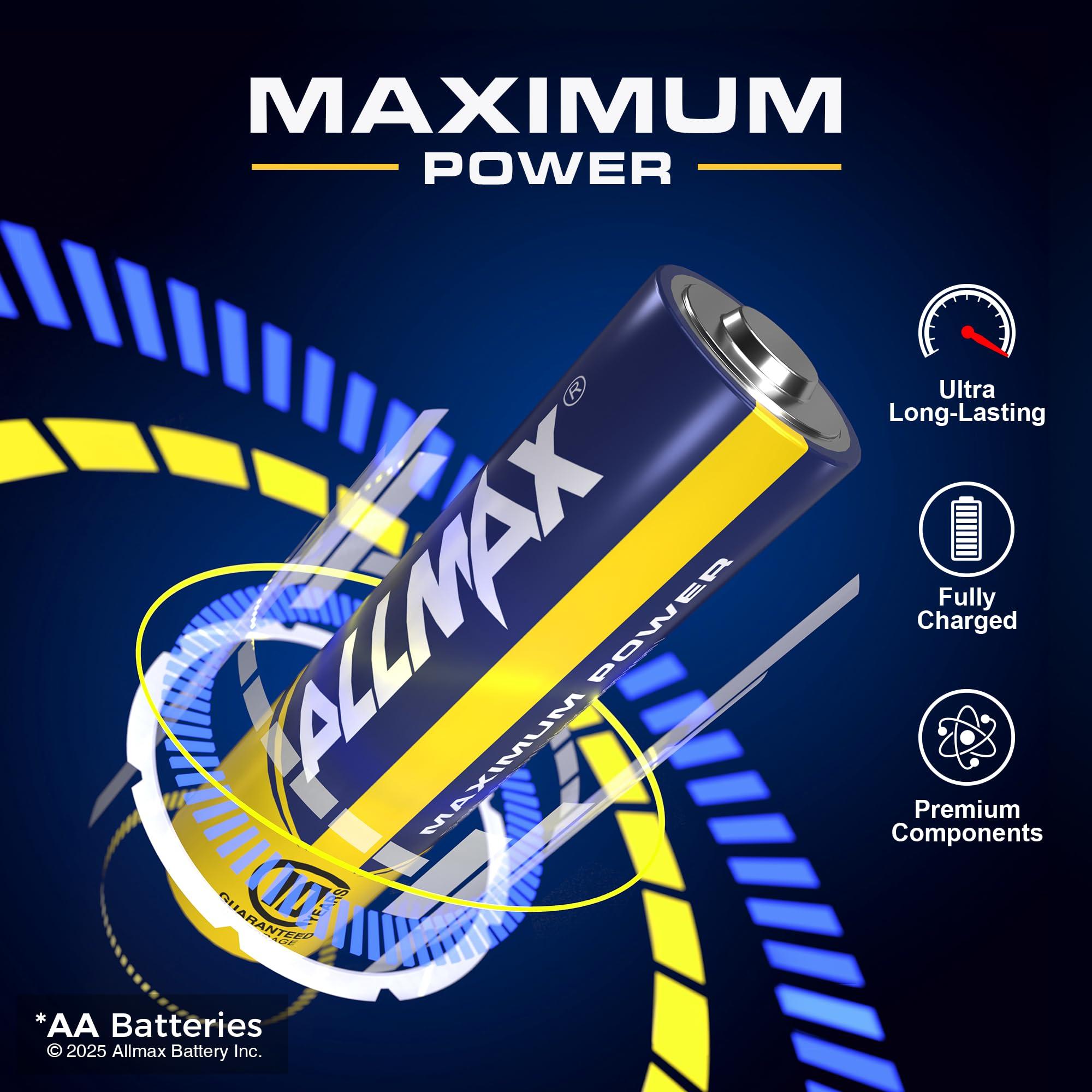 Allmax AA Maximum Power Alkaline Double A Batteries (100 Count) – Ultra Long-Lasting, Leakproof Design, 10-Year Shelf Life, Maximum Performance (1.5V) - Image 2
