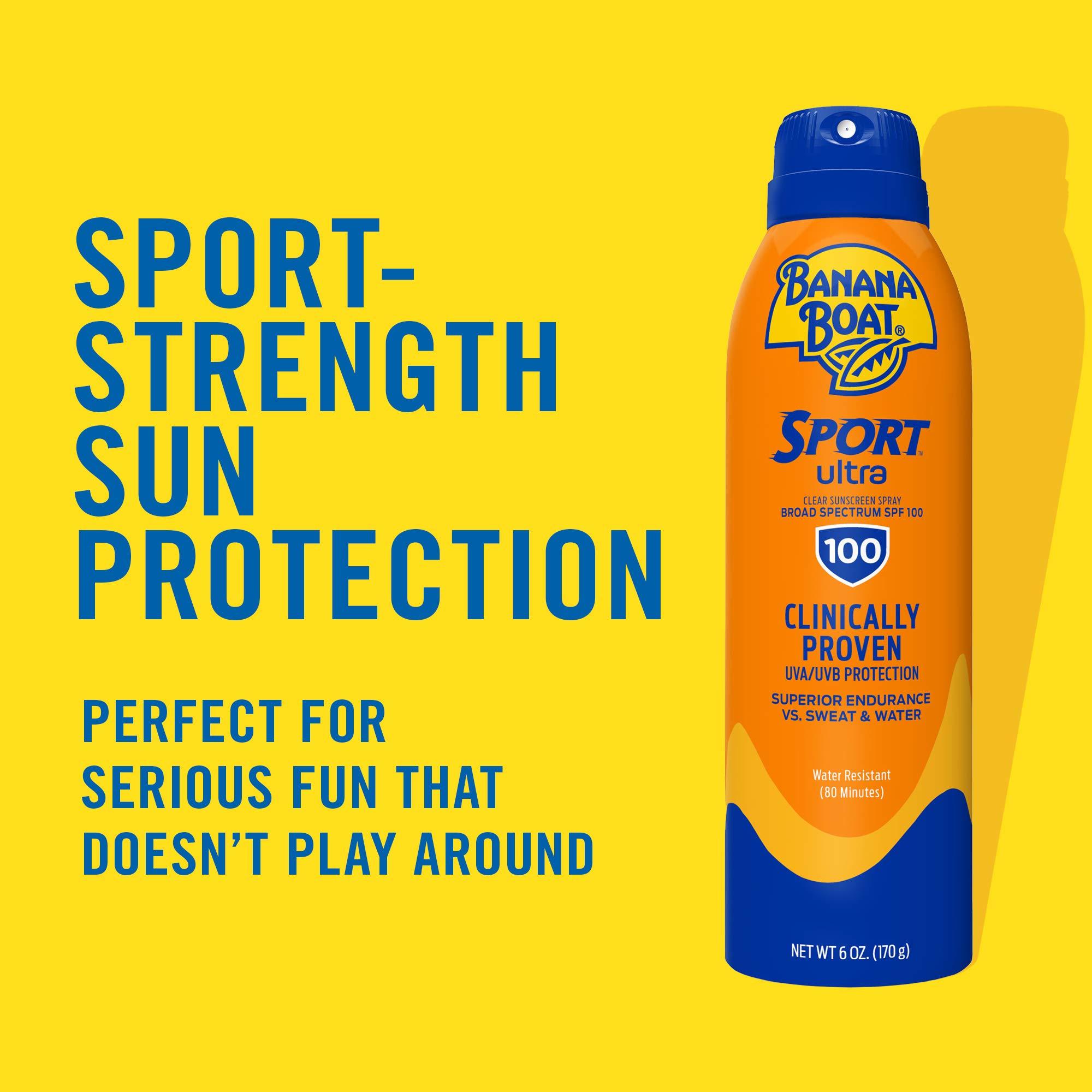 Banana Boat Sport Ultra SPF 100 Sunscreen Spray, 6oz | Sport Sunscreen Spray SPF 100, Banana Boat Sunscreen SPF 100 Spray, High SPF Sunscreen, Water Resistant Sunscreen, 6oz - Image 3