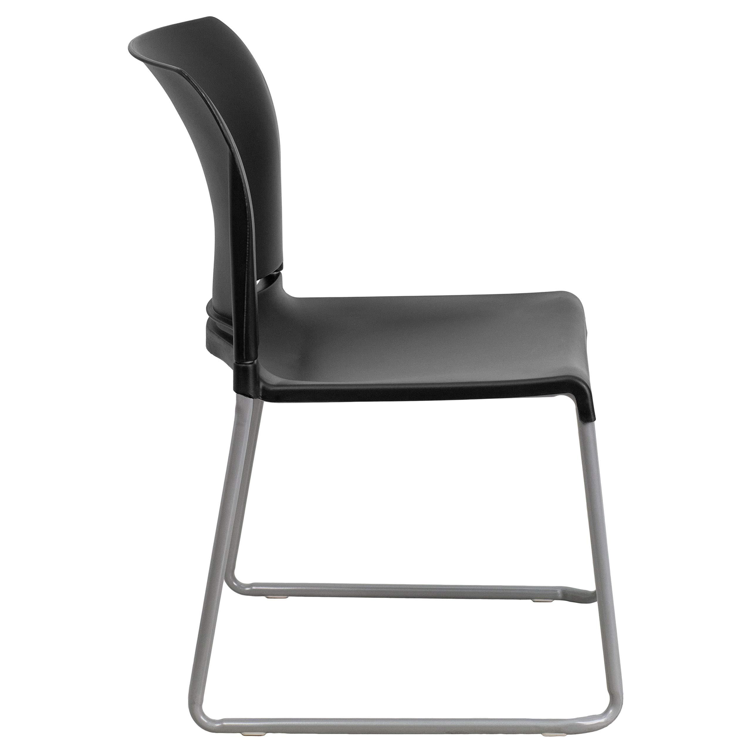Flash Furniture Hercules Series Contoured Stacking Chairs for Waiting Rooms and Offices, Ergonomic Lobby Chairs with Curved Back, Set of 5, Black - Image 12