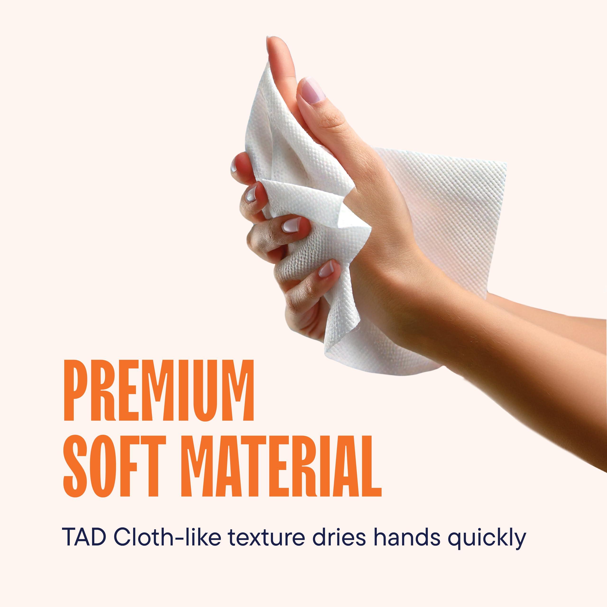 Industrial Paper Towels 10 x 800 White Roll Towels High Capacity Premium Quality (TAD Fabric Cloth Like Texture) Fits Touchless Automatic Commercial Towel Dispenser (Packed 6 Rolls) - Image 2