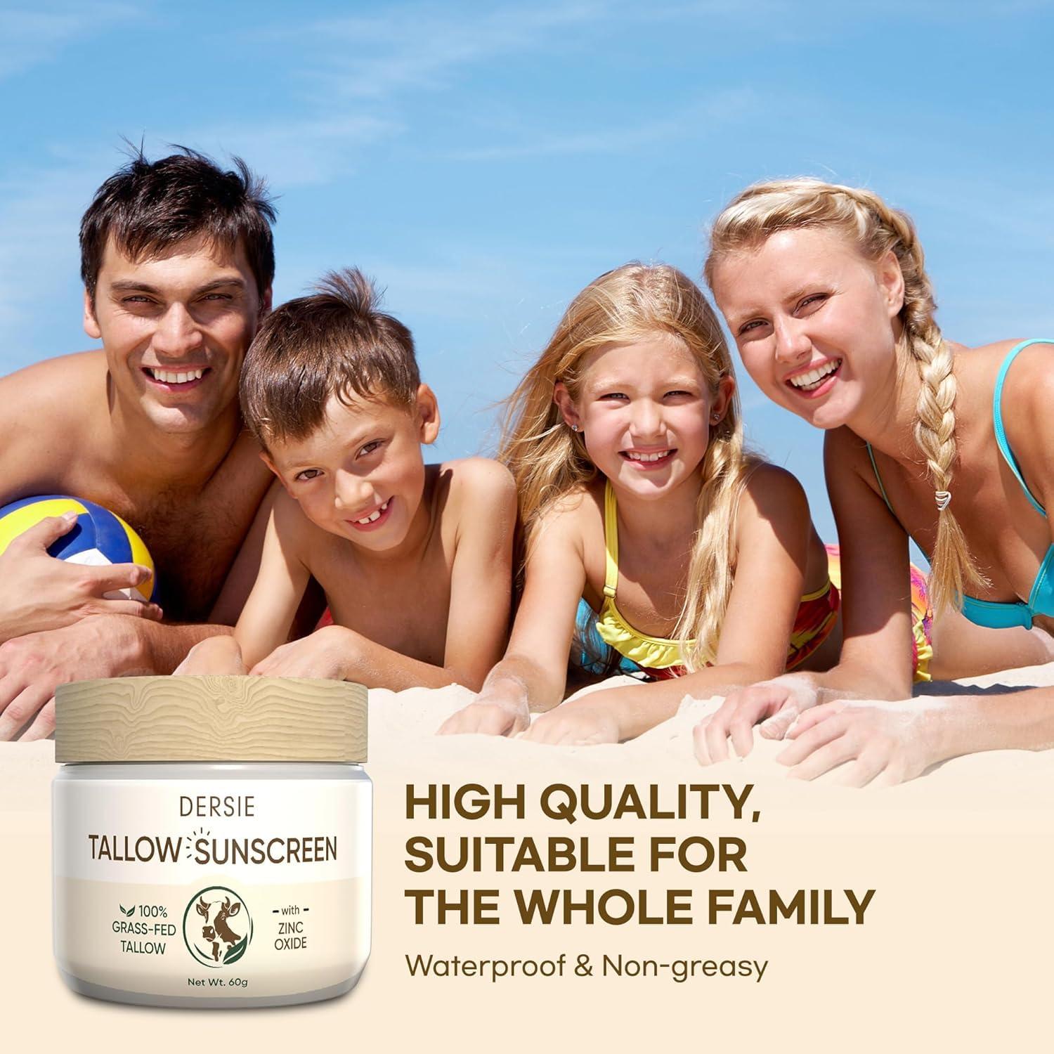Beef Tallow Sunscreen with Zinc Oxide: Tallow & Zinc Oxide Instant Sun Protection - Non Greasy Formula with Beeswax, Red Raspberry, Carrot Oil - Suitable for Dry and Sensitive Skin - Fresh Scent - Image 9