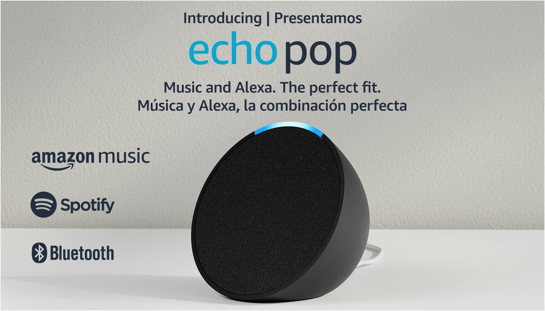 Echo Pop | Full sound compact smart speaker with Alexa | | International Version with EU Power Adaptor | Charcoal - Image 14