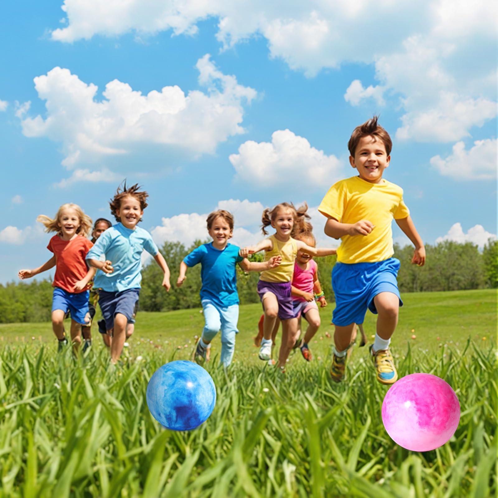 AMOR PRESENT 2PCS Inflatable Playground Balls, 8.7 Inch Marbleized Bouncy Balls Rubber Kickballs Giant Dodgeballs, for Indoor Outdoor Ball Games - Image 6