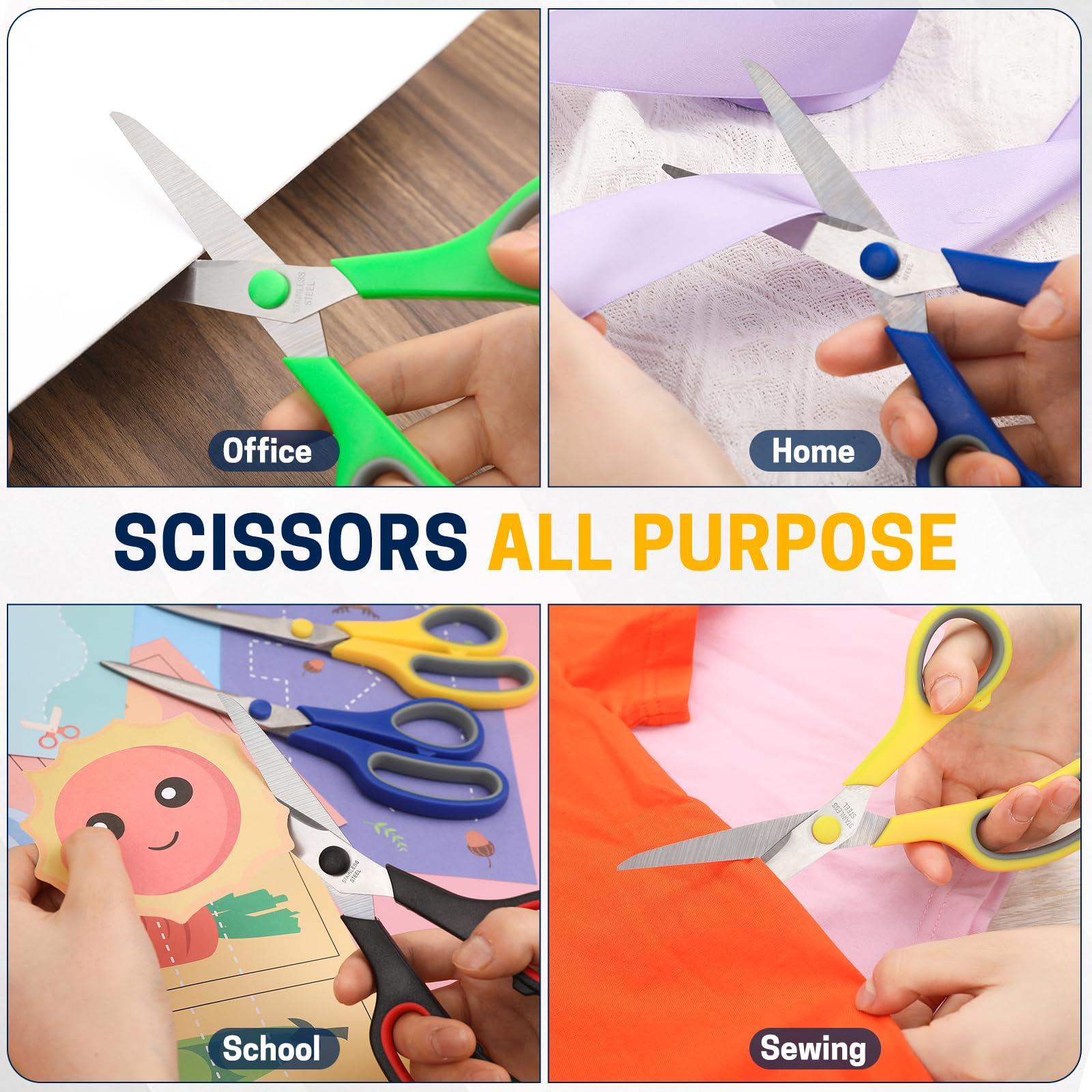 Scissors Bulk Set of 32-Pack, 8" All Purpose Multipurpose Sharp Sewing Craft Fabric Scissors for Office Home High/Middle School Student Office Teacher Art Supplies, Right/Left Handed - Image 8
