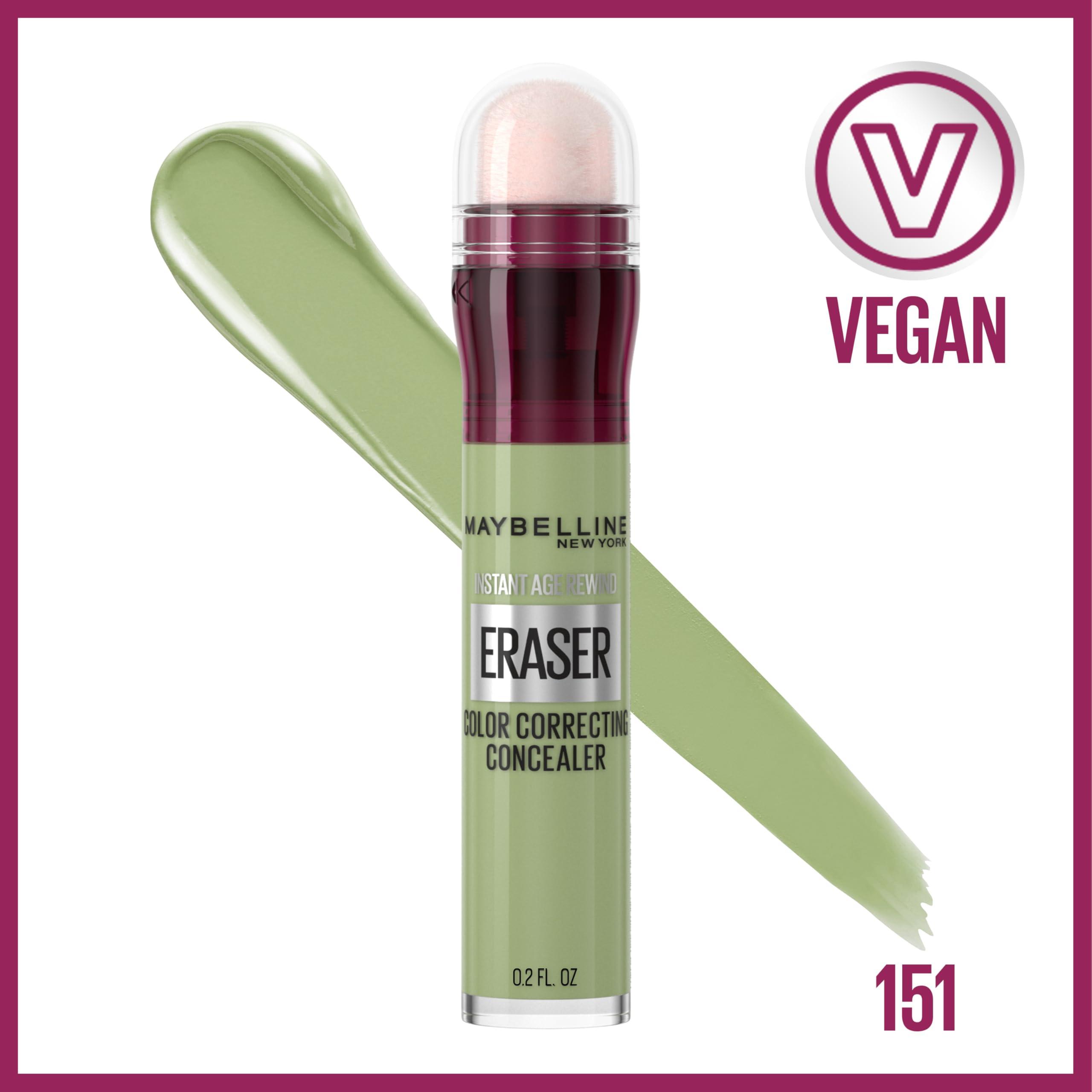 Maybelline Instant Age Rewind Instant Eraser Color Correcting Concealer, Crease-Resistant Coverage, Up to 12HR Moisturizing Wear, Green Color Corrector, 151, 1 Count - Image 2