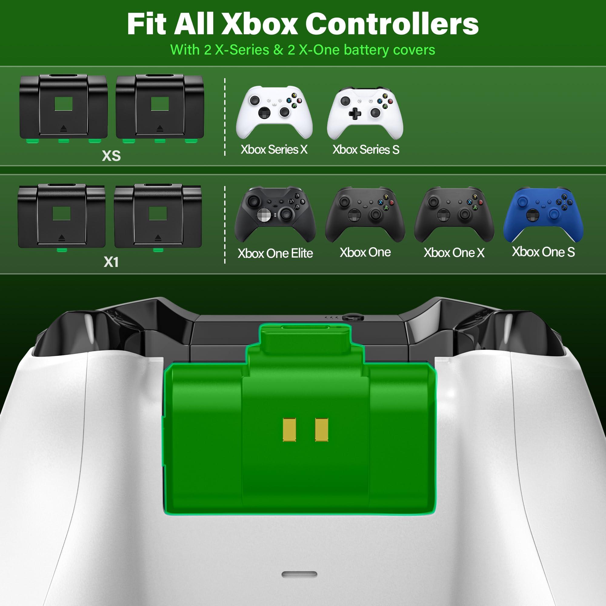 Rechargeable Controller Battery Pack for Xbox,2x4800mWh(2000mAh) Batteries Pack with USB-C Charging Cable for Xbox Series S|X/Xbox One S/One X/One Elite Remote Play and Charge Kit with 4 Cover(2 Pack) - Image 5