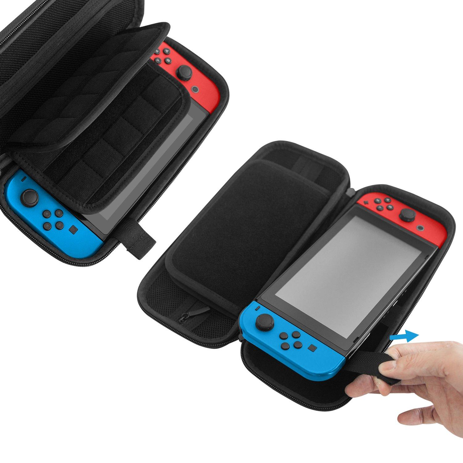 JETech Carrying Case for Switch 2017 Model with 20 Game Cartridge Holders, Black - Image 4