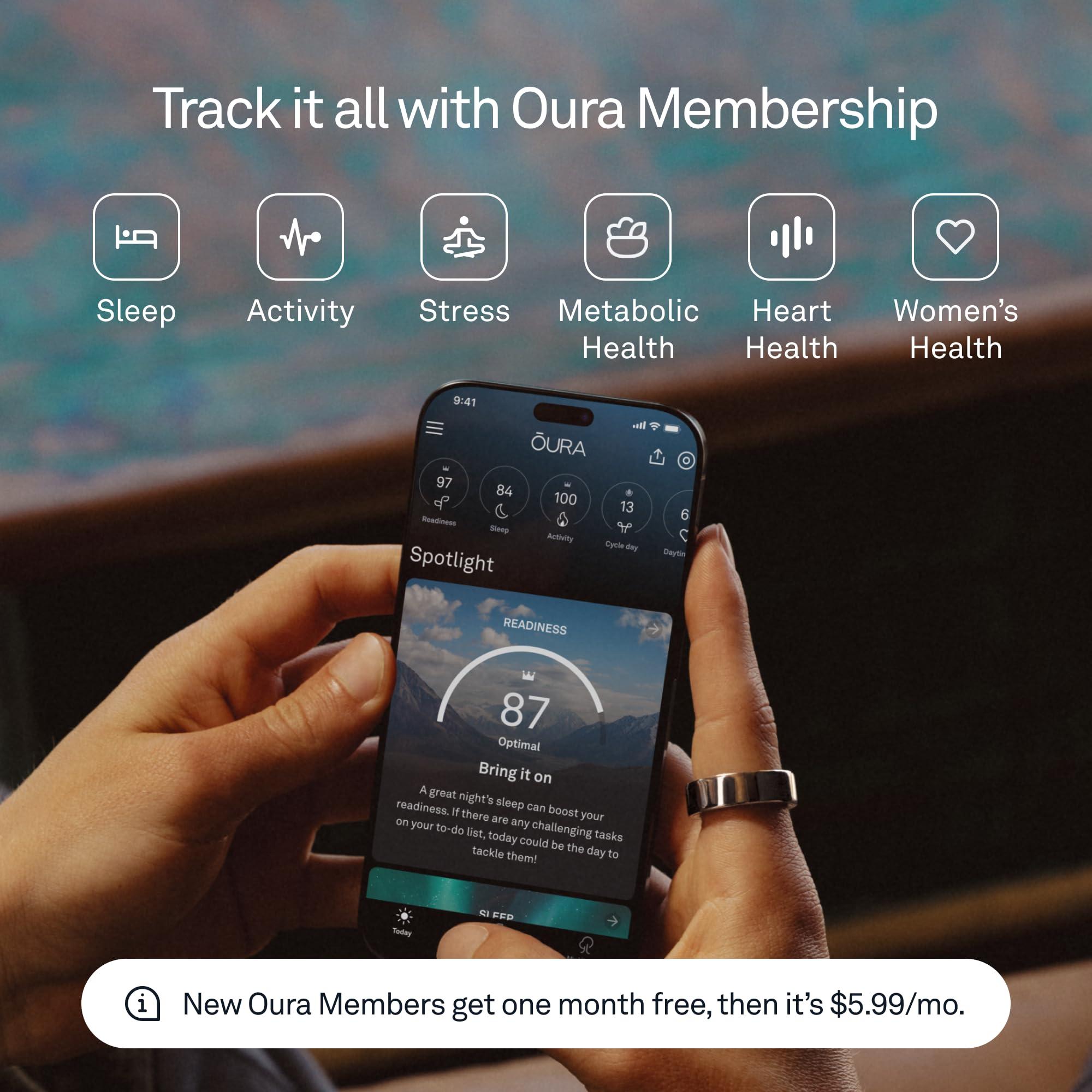 Oura Ring 4 - Gold - Size 7 - Smart Ring - Size First with Oura Ring 4 Sizing Kit - Sleep Tracking Wearable - Heart Rate - Fitness Tracker - Up to 8 Days of Battery Life - Image 4