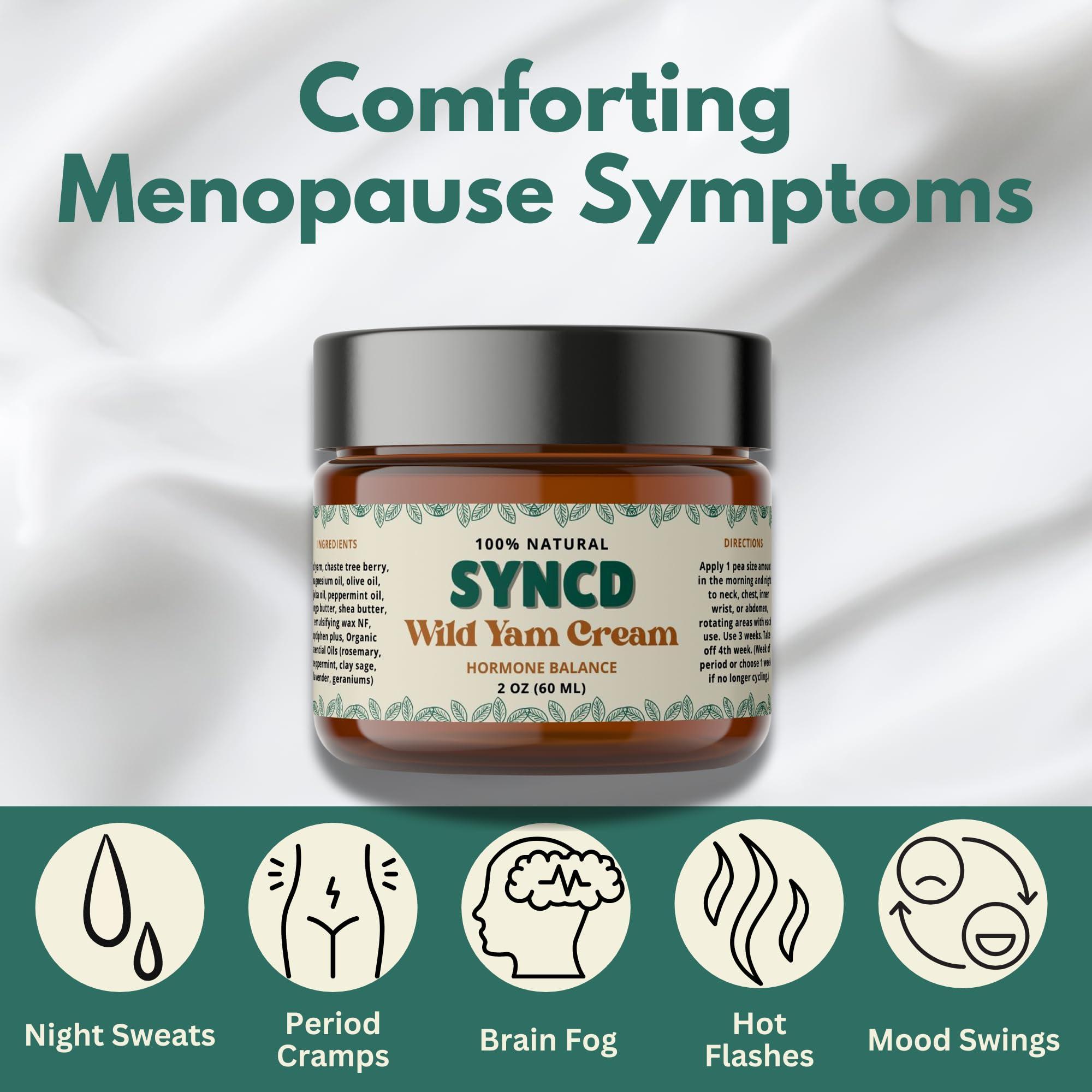 Syncd Wild Yam Cream for Hormone Balance & Menopause Relief - Organic Plant Derived Cream for Hot Flashes, Menstrual Cramps & Night Sweats - Australia Dr. Barbara O'Neill Recommended - Made In USA - Image 2