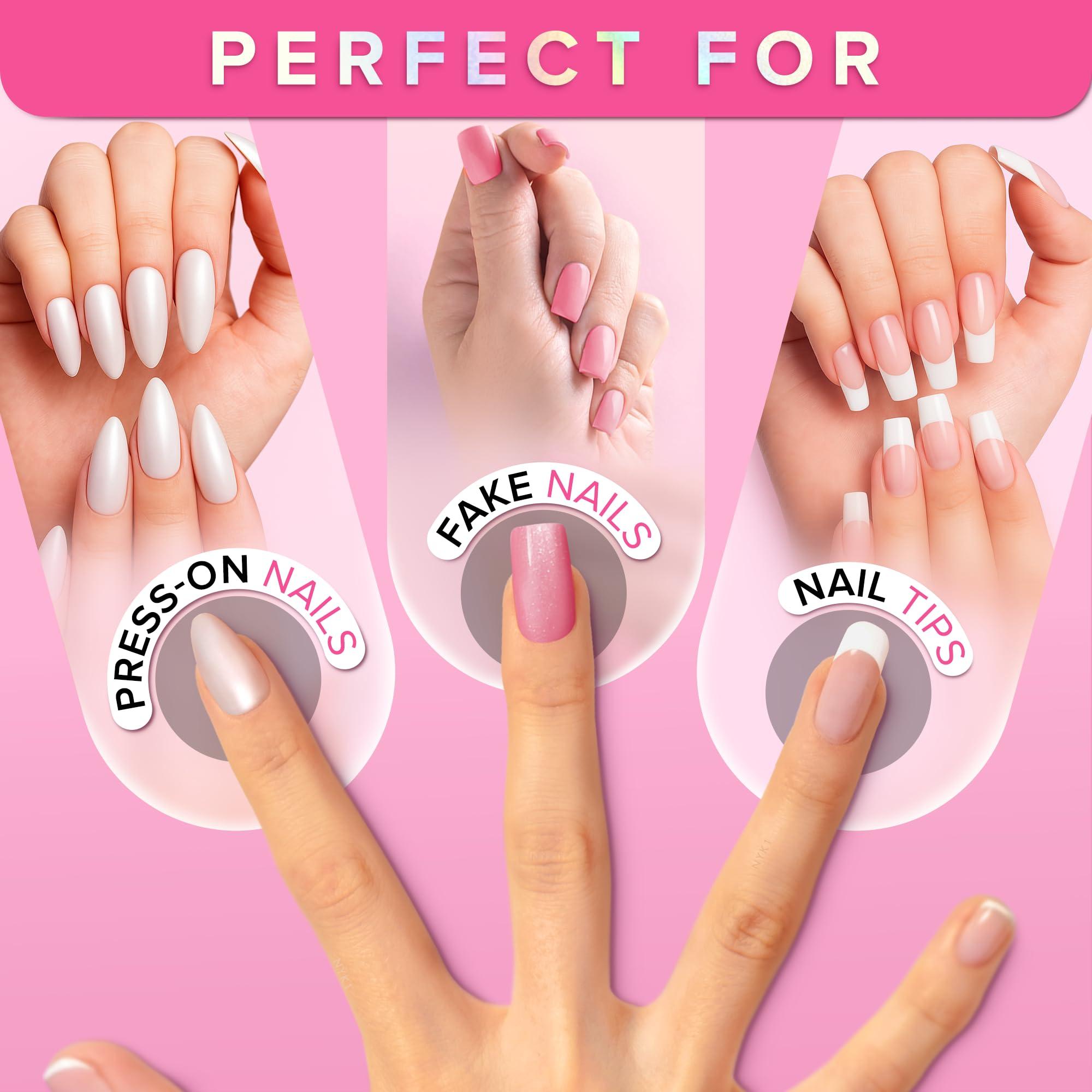 Super Strong Nail Glue for Press On Nails, Nail Tips & Acrylic Nails (8ml) NYK1 NailBond Brush On Glue for Press Ons, Tips & Acrylics - Long Lasting, Maximum Strength, Mess-Free Application - Image 5