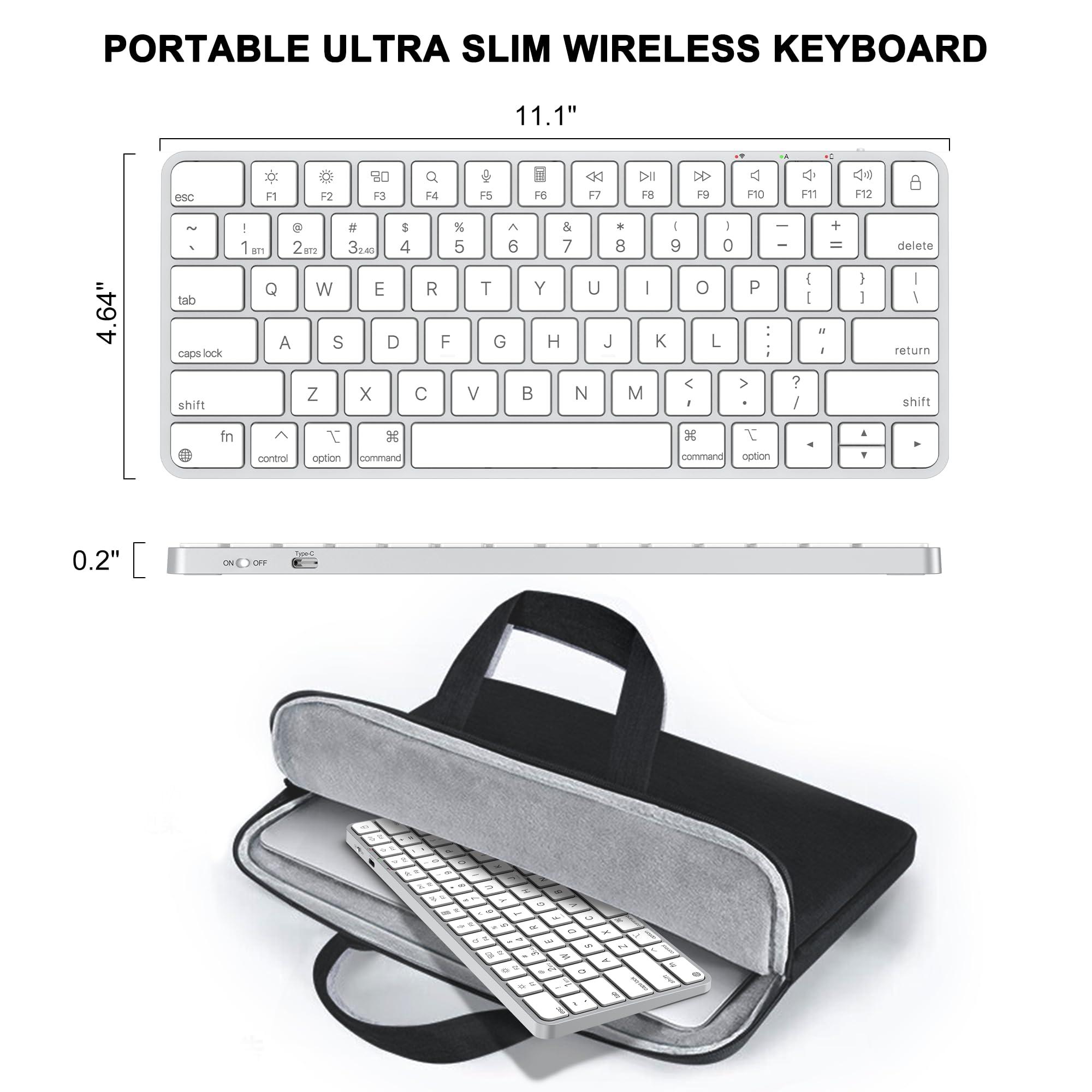 ULSOU Wireless Keyboard for Mac, Bluetooth/2.4G USB Dual-Channel Connection, Multi Device, Rechargeable Bluetooth Keyboard Compatible with Mac, iPad, iPhone - Image 5