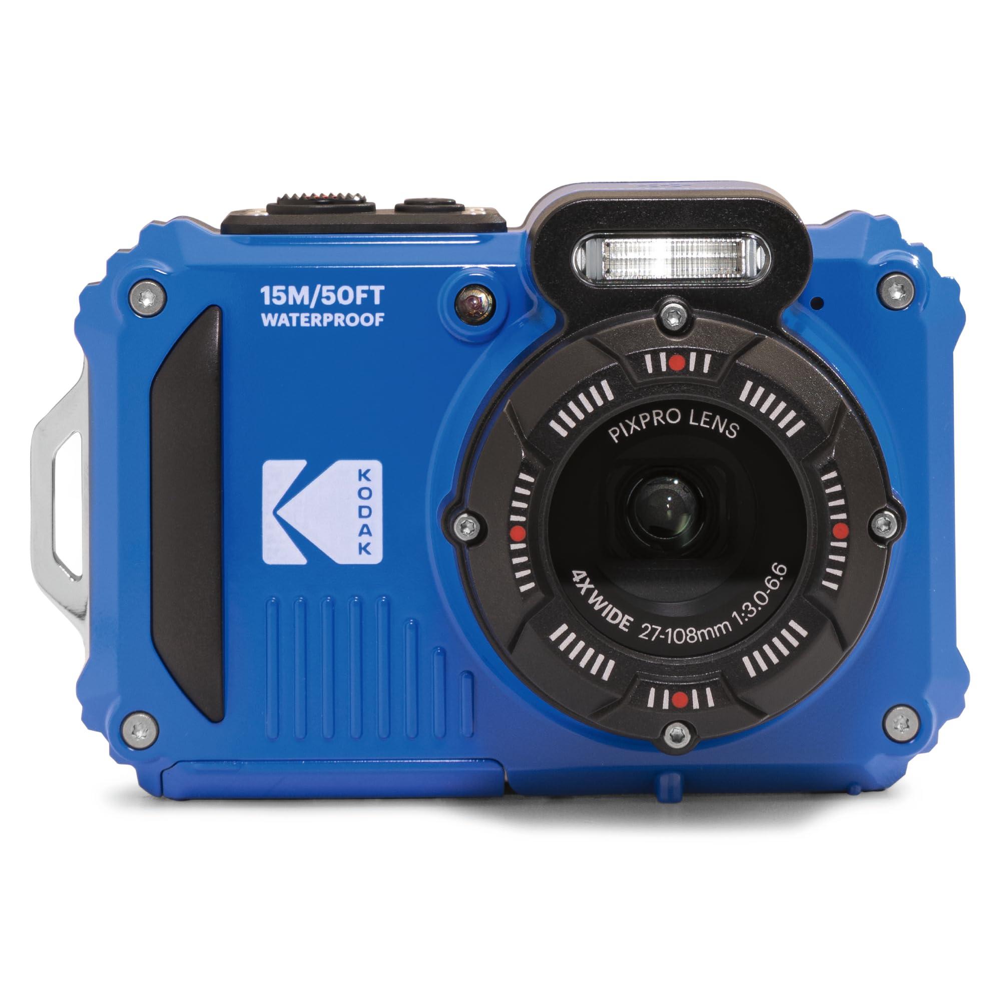 KODAK PIXPRO WPZ2 Rugged Waterproof Shockproof Dustproof WiFi Digital Camera 16MP 4X Optical Zoom 1080P Full HD Video Vlogging Camera 2.7" LCD (Blue)