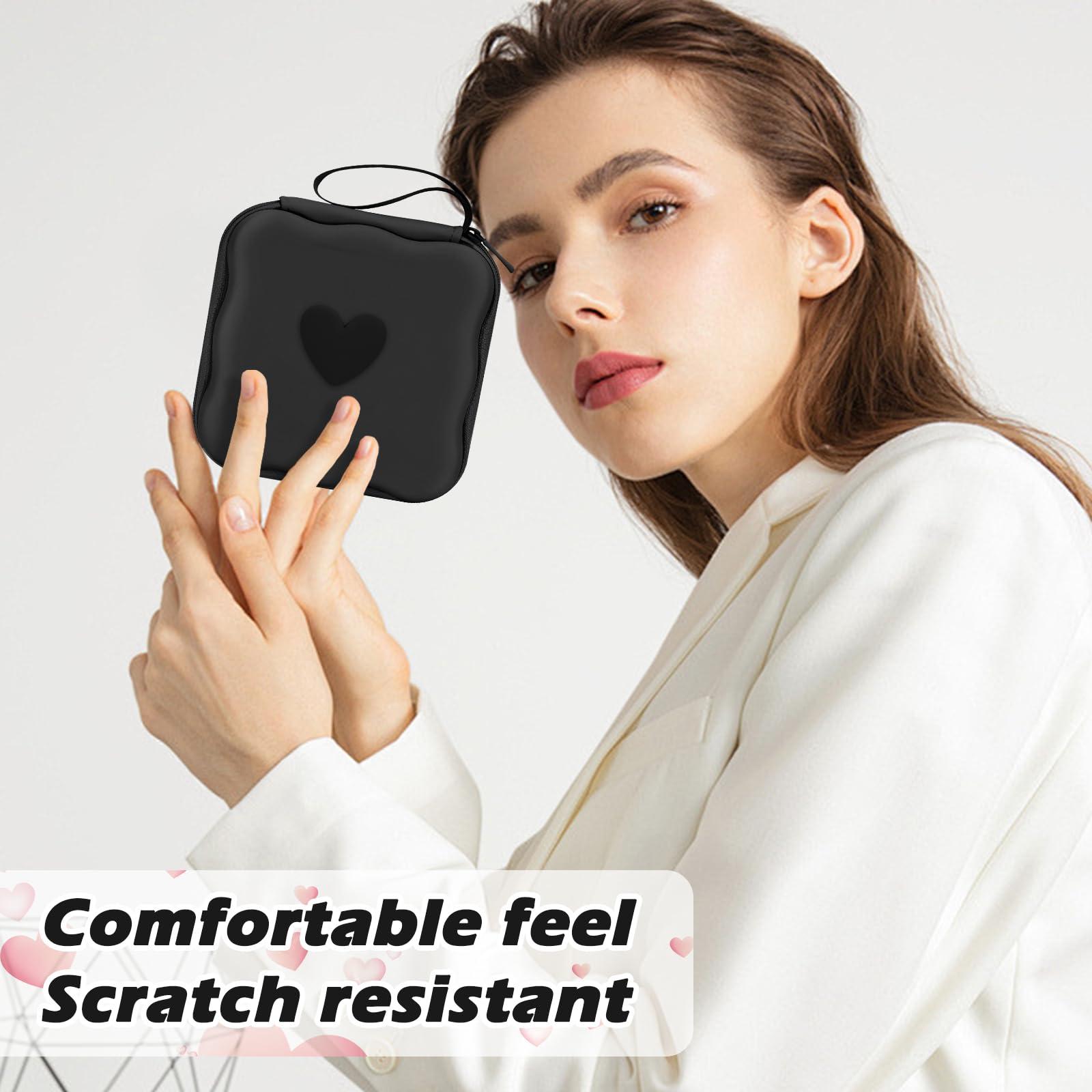 CameCosy DIY Phone Charger Case Storage Sets Cable Protector Earphone Wire Saver with Wave Travel Storage Bag, Cute Cable Charger Protector Cord Organizer for iPhone (Black Love Heart) - Image 4