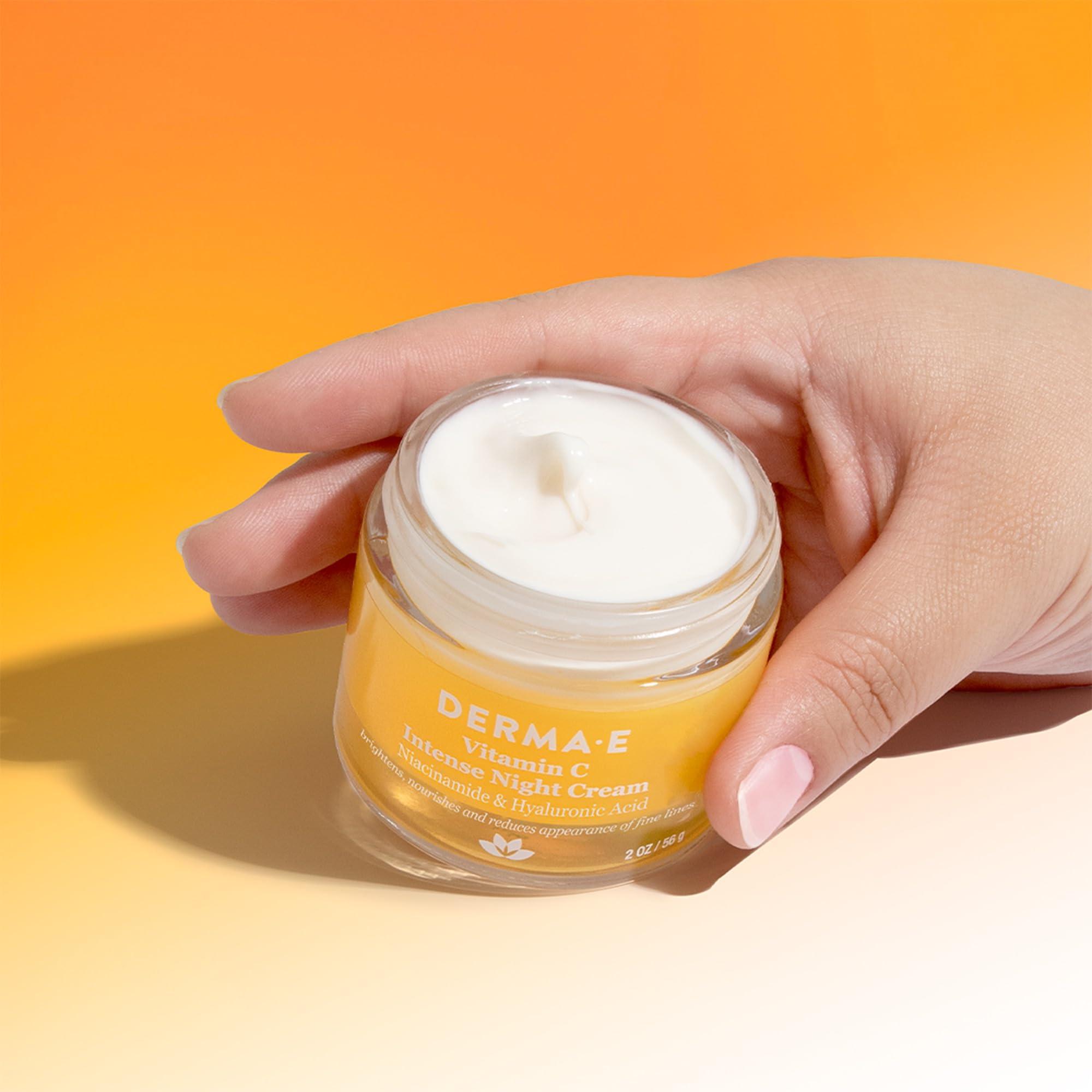 DERMA-E Vitamin C Intense Night Cream – Brightening and Hydrating Facial Skin Renewing Cream – Anti-Aging Overnight Facial Moisturizer, 2 oz - Image 4