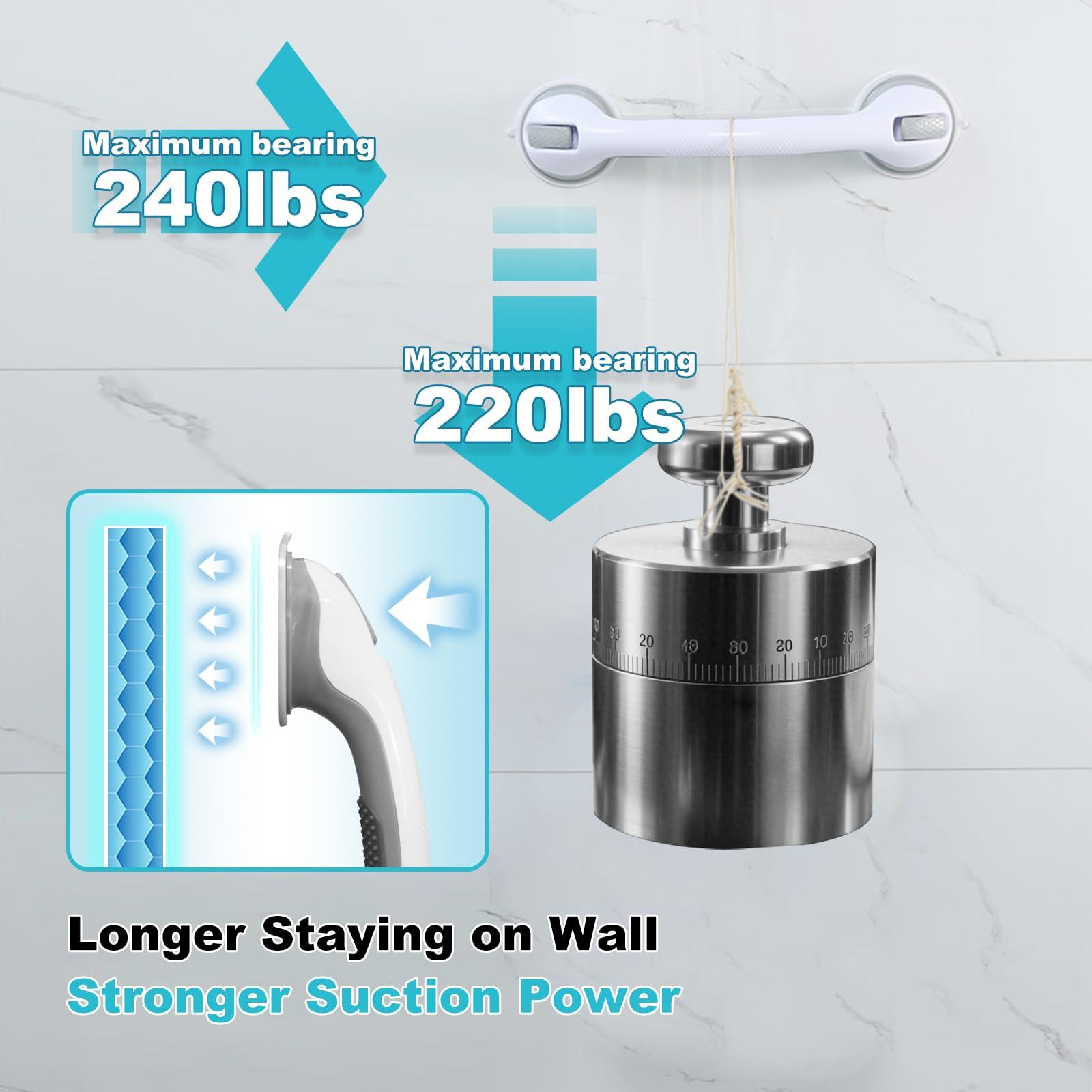 2Pc 16 Inch Grab Bars for Bathtubs and Showers Safety,No Drill Shower Grab Bar with Strong Suction Cups.Portable Bathtub Handle for Seniors - Image 7