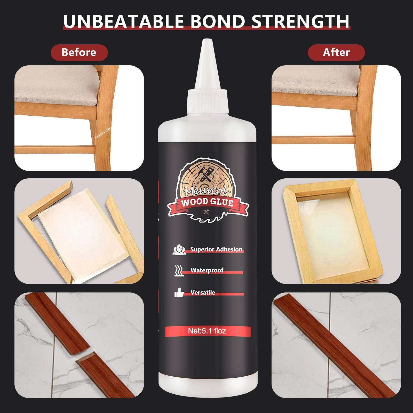 Wood Glue, Strongest Glue for Woodworking, Waterproof Clear Wood Glue for Furniture Heavy Duty, Interior & Exterior Furniture Glue for Crafts, Furniture, Baseboard, cabinets, Door (150g) - Image 2