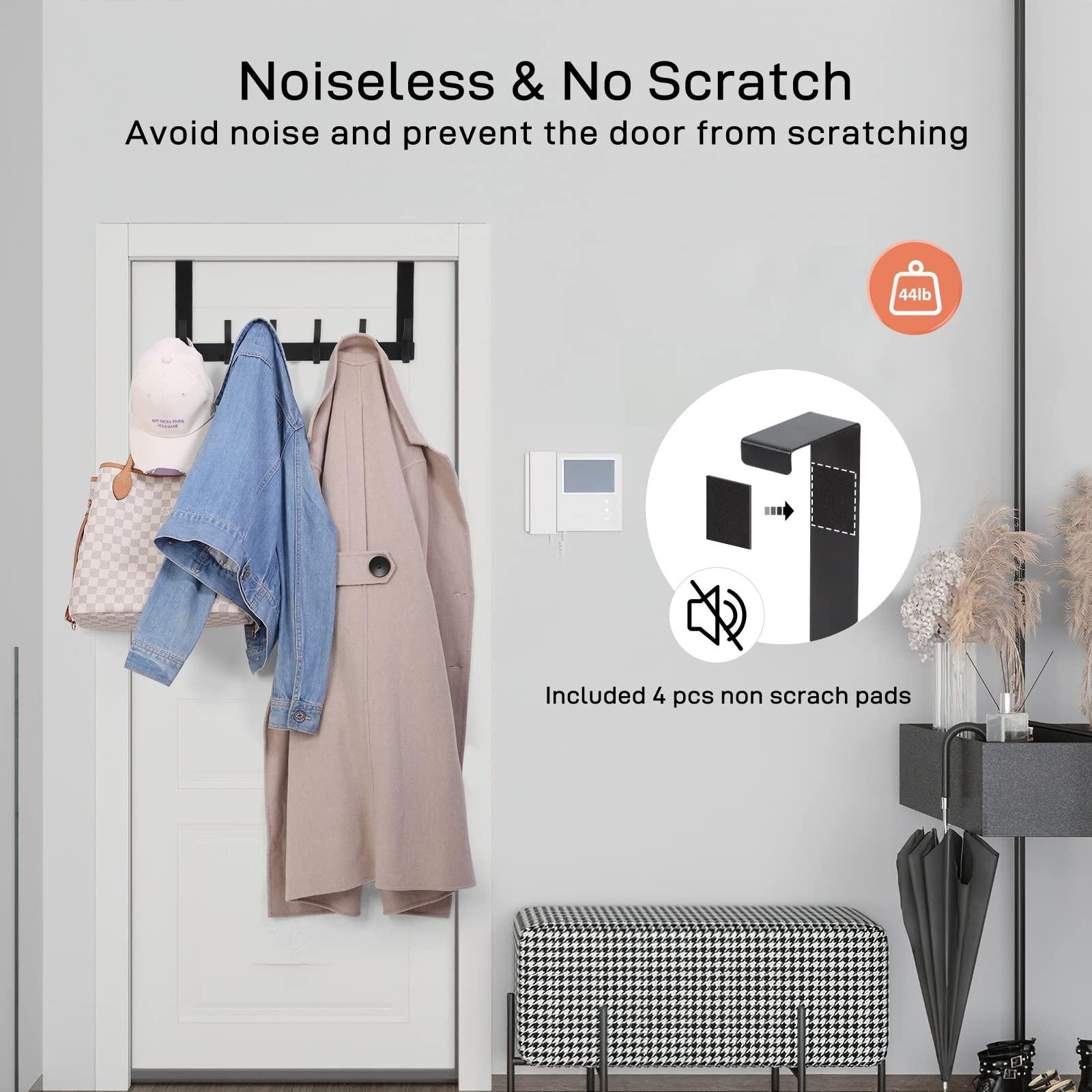 Optish Over The Door Hooks, Door Hanger Hooks for Hanging, Over The Doors Towel Racks for Bathroom with 12 Coat Hook, Coat Rack Dorm Essentials Bathroom Accessories（1 Pack, Black） - Image 3