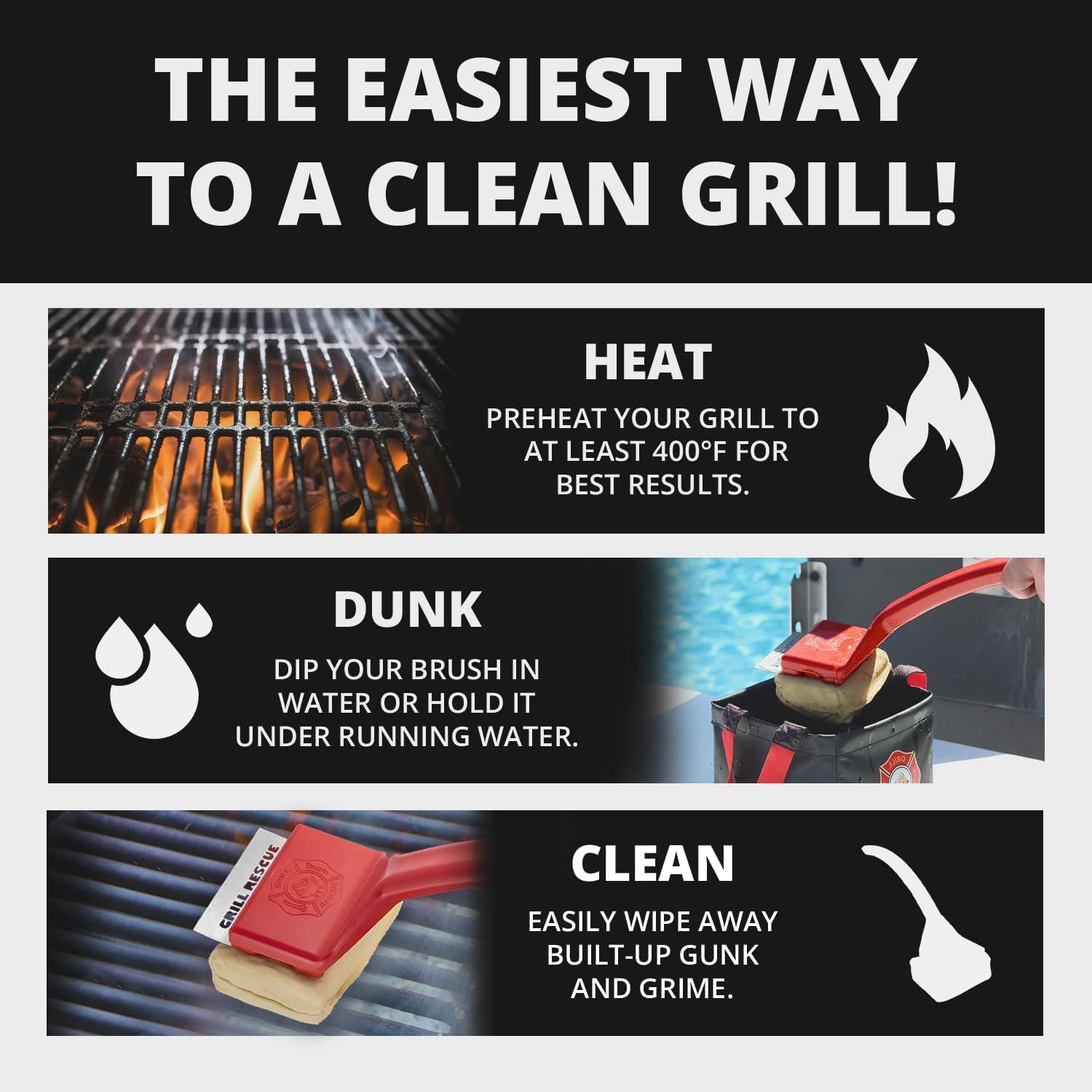 Grill Rescue BBQ Replaceable Cleaning Head, Bristle Free - Durable and Unique Grill Tools for Cast Iron or Stainless-Steel Grates, Barbecue Cleaner - Image 4