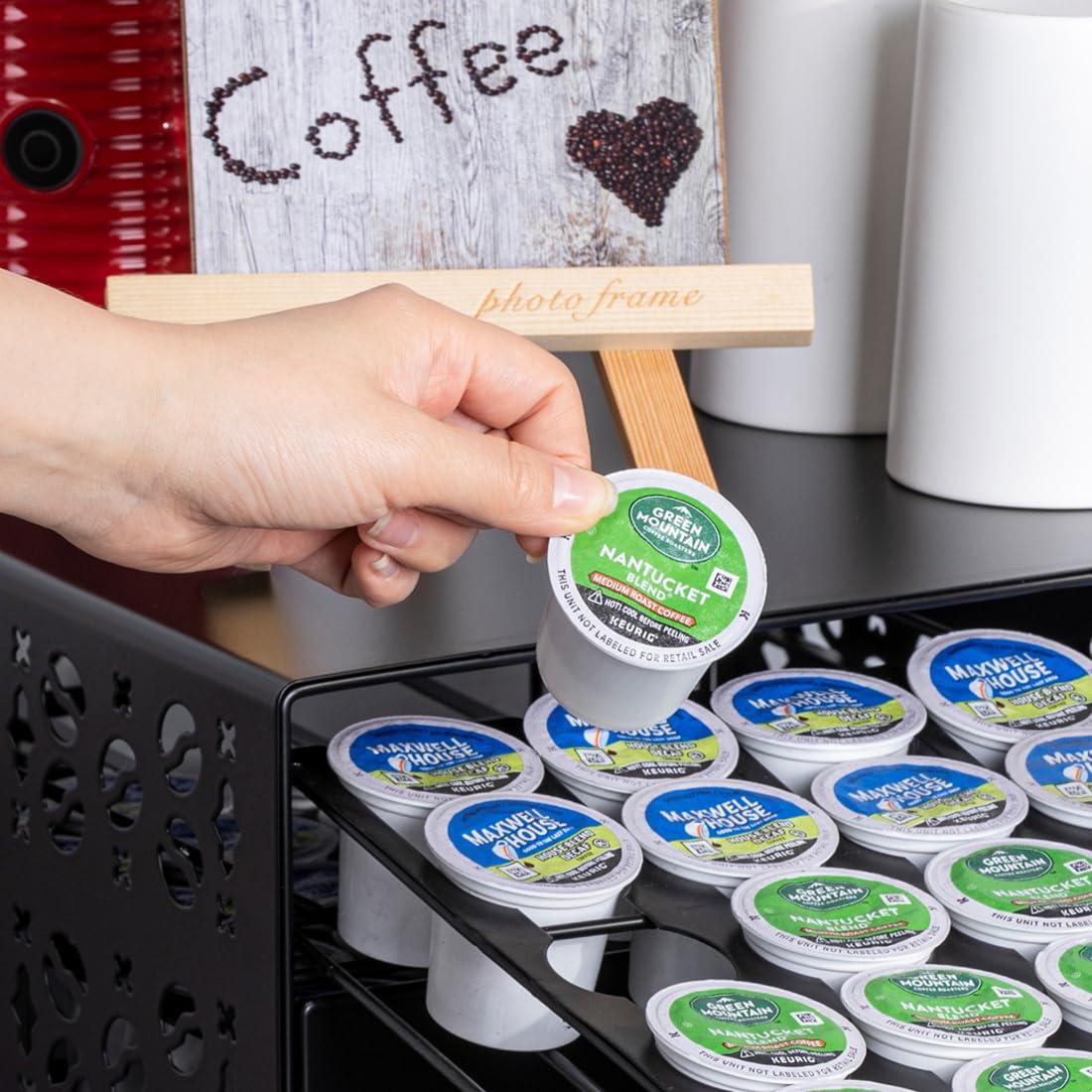FlagShip K Cup Organizer Drawer 2 Tier Coffee Pod Holder for Keurig Pod Holder Save Space Countertop Kitchen (84 Pods Capacity) - Image 5