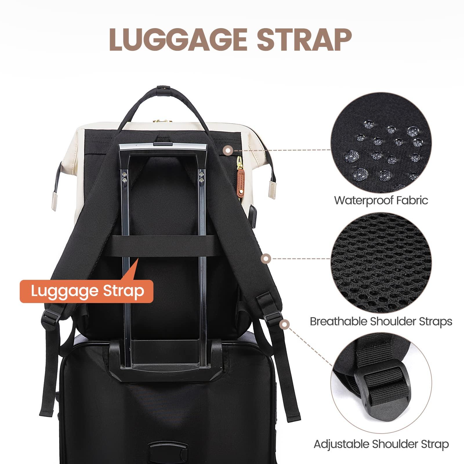 LOVEVOOK Laptop Backpack for Women, 15.6 Inch Work Business Backpacks Purse with USB Port, Large Capacity Nurse Bag College Bookbag for School, Waterproof Casual Daypack for Travel - Image 4