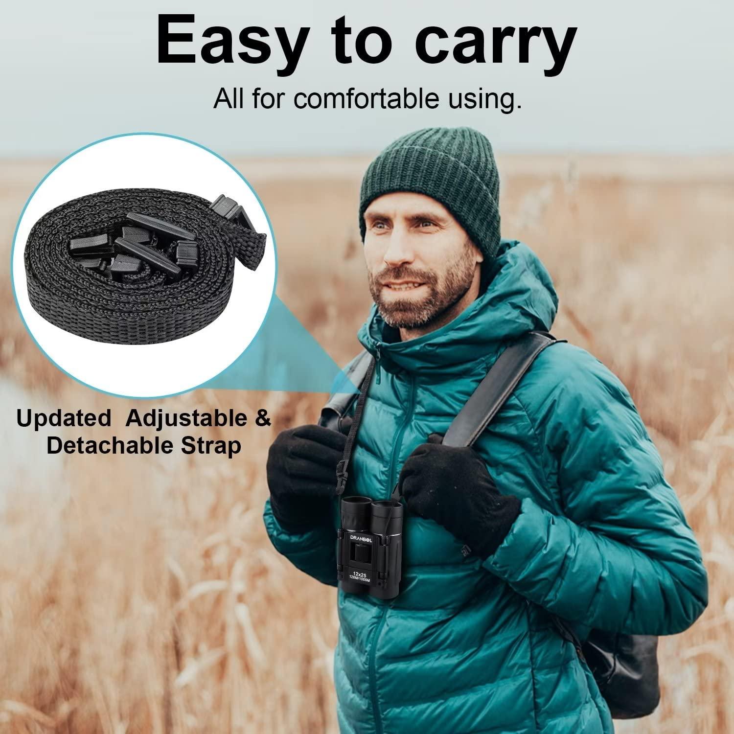DRANBOL 12X25 Mini Pocket Binoculars for Adults Kids, Small Compact Binoculars for Bird Watching, Opera Concert - Image 6